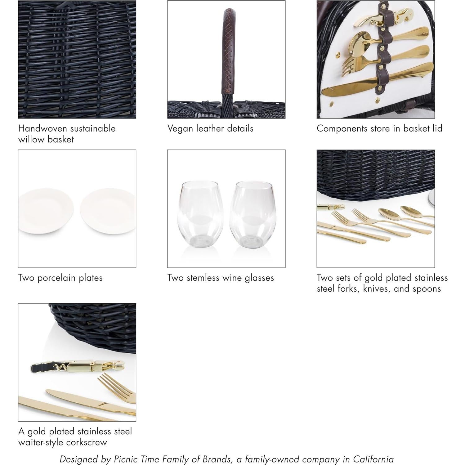 Cesta de Picnic Evening PICNIC TIME para 2 - 17 Piezas