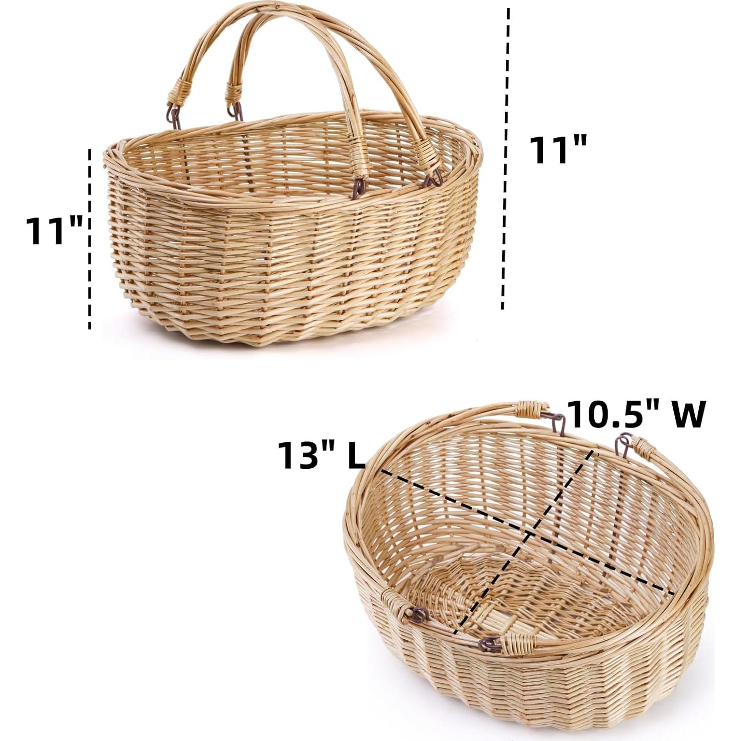 Cesta de Picnic de Mimbre Dicunoy 33x27x15 cm con Asas