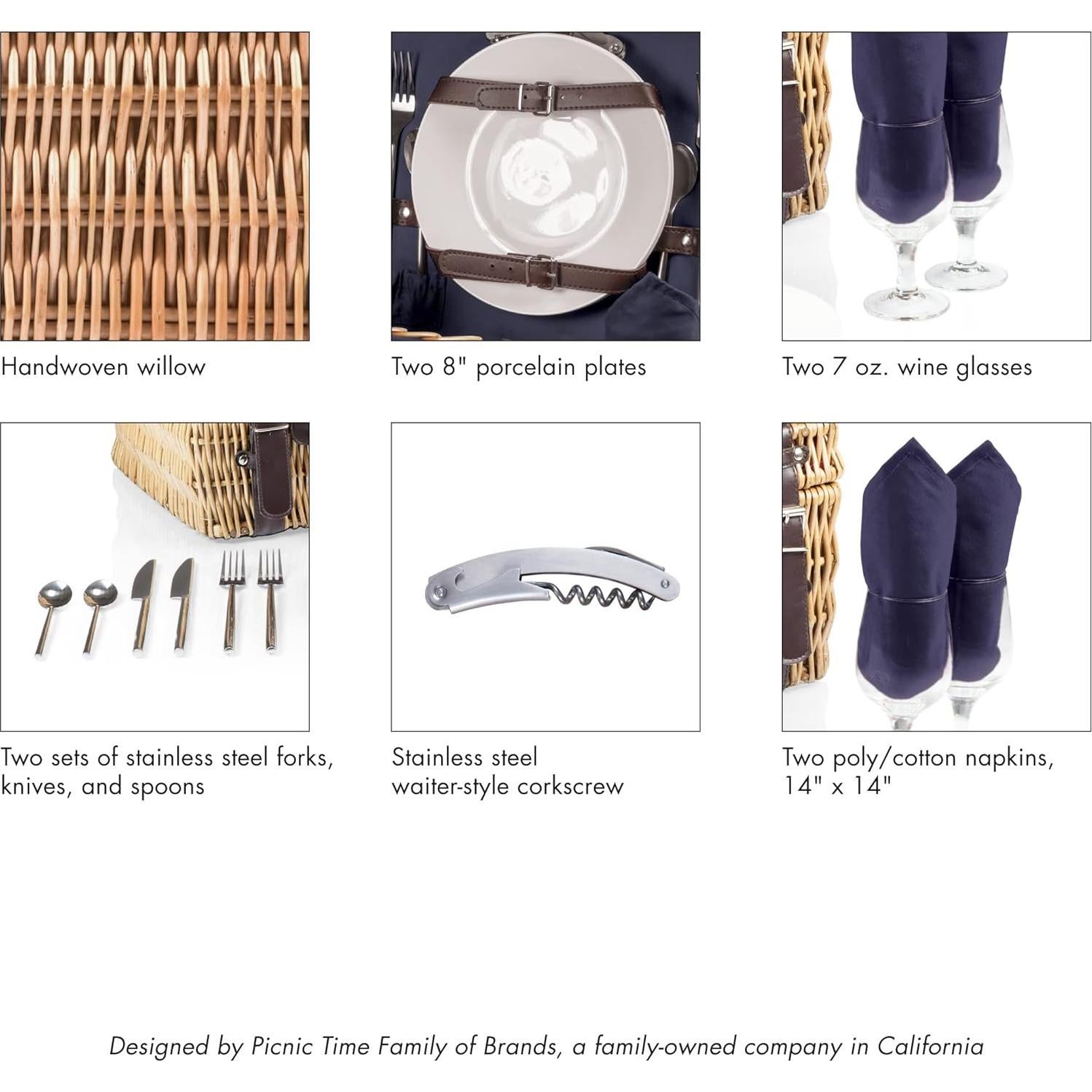 Cesta de Picnic Champion PICNIC TIME para 2 Personas - Mimbre