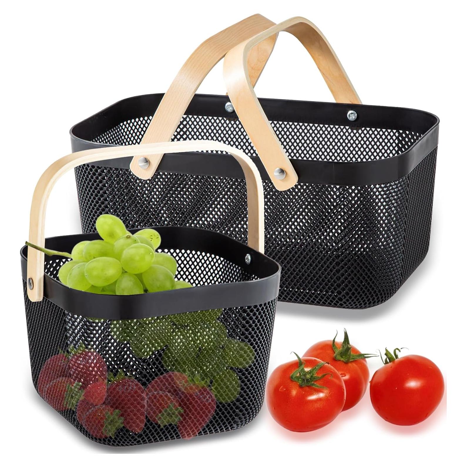 Cestas de Picnic de Plástico Nexboraque - 2 Tamaños, Negro