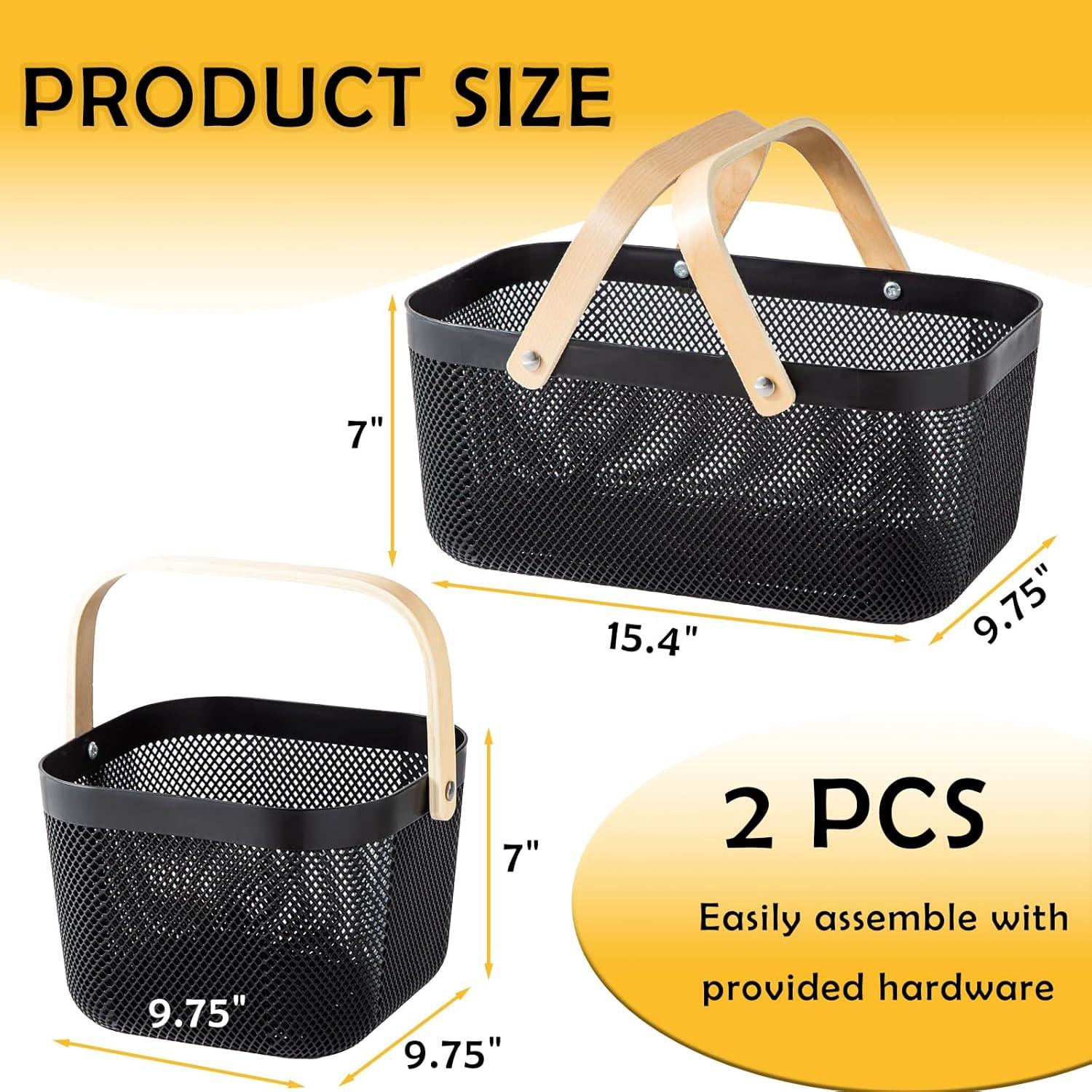 Cestas de Picnic de Plástico Nexboraque - 2 Tamaños, Negro