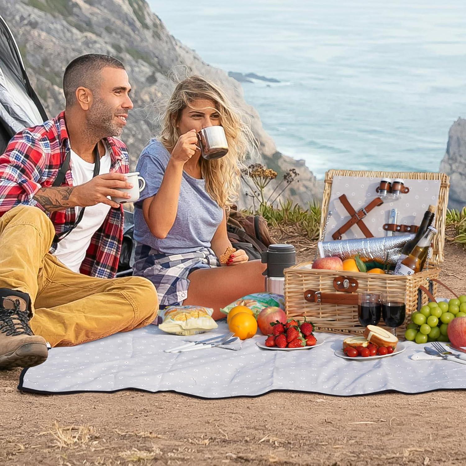 Cesta de Picnic HappyPicnic para 2 con Manta Impermeable