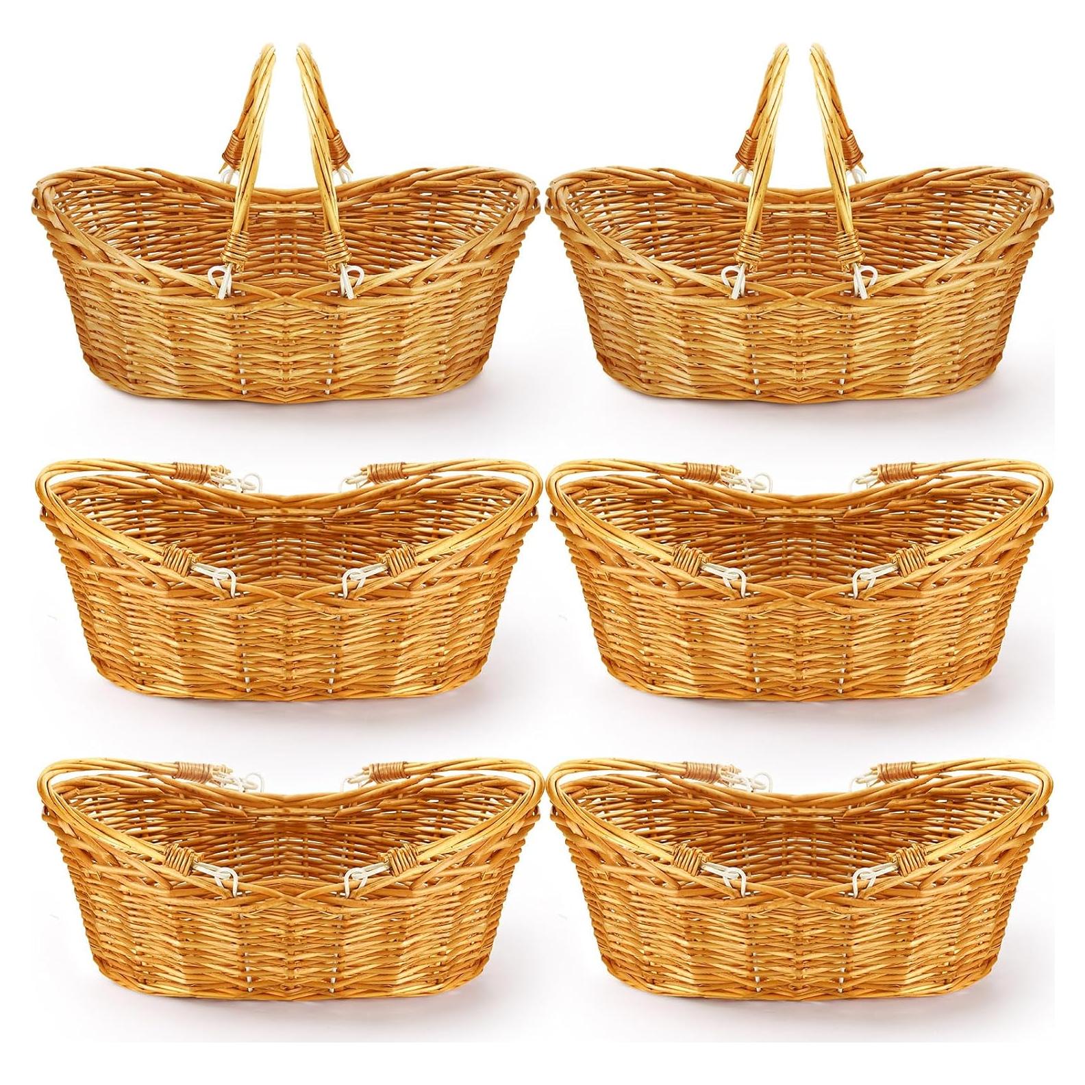 Cesta de Mimbre Wesiti 6 Pcs para Picnic y Almacenamiento