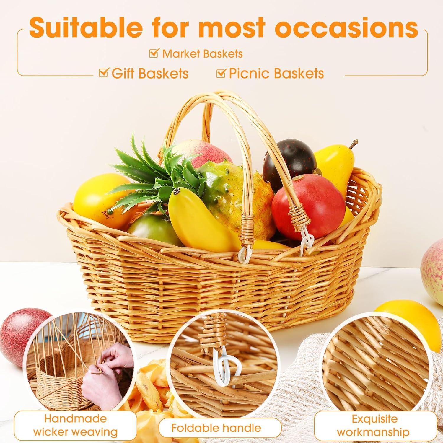 Cesta de Mimbre Wesiti 6 Pcs para Picnic y Almacenamiento