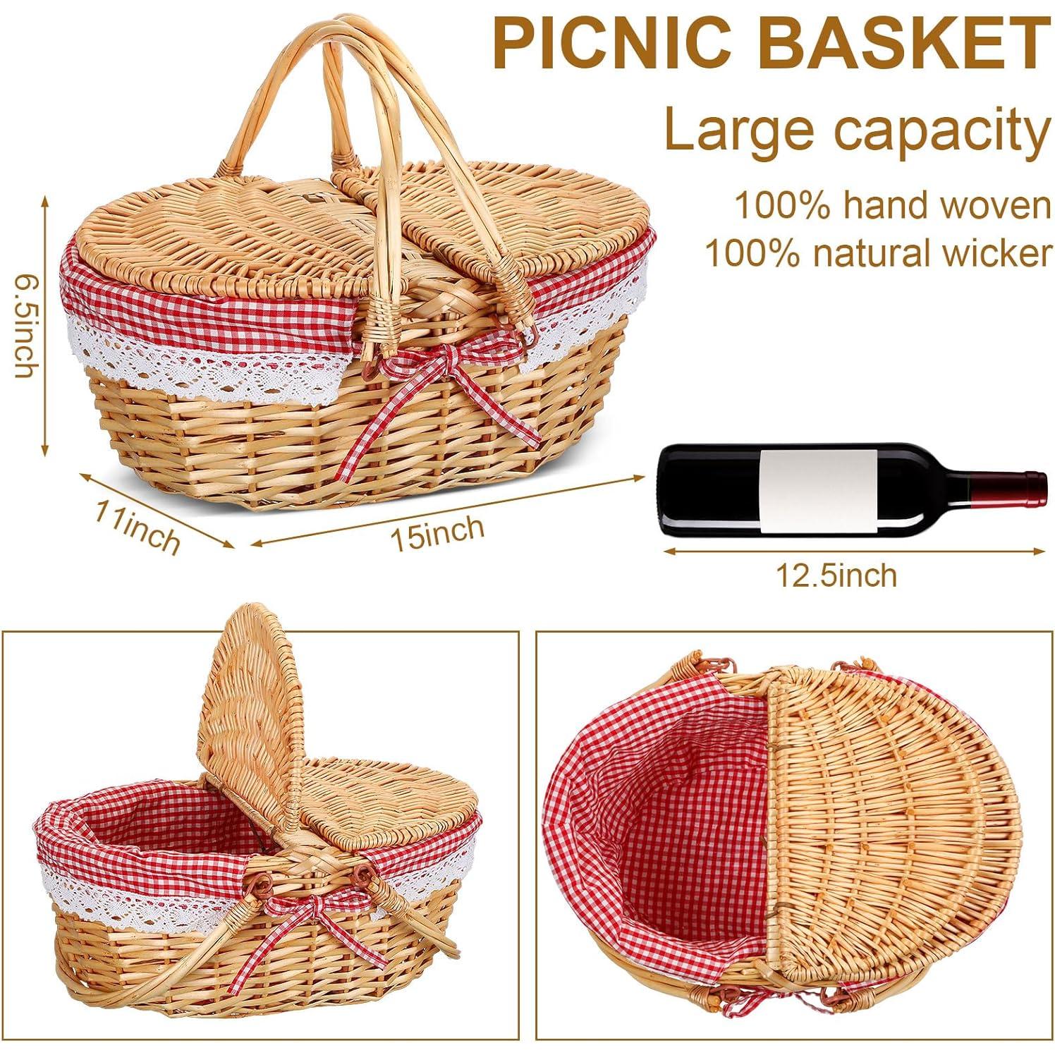 Cesta de Picnic Plegable FoldTier con Mesa de Vino para 2 Personas