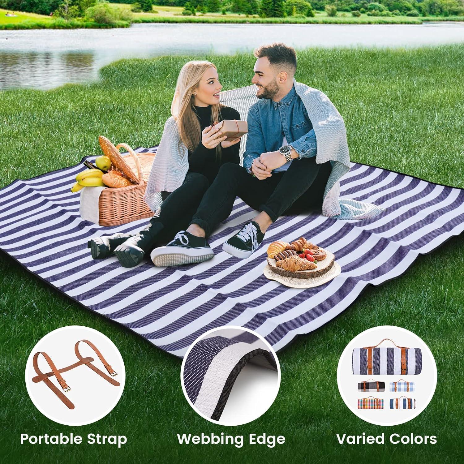 Manta de Picnic Sapsisel 200x200cm Impermeable y Plegable