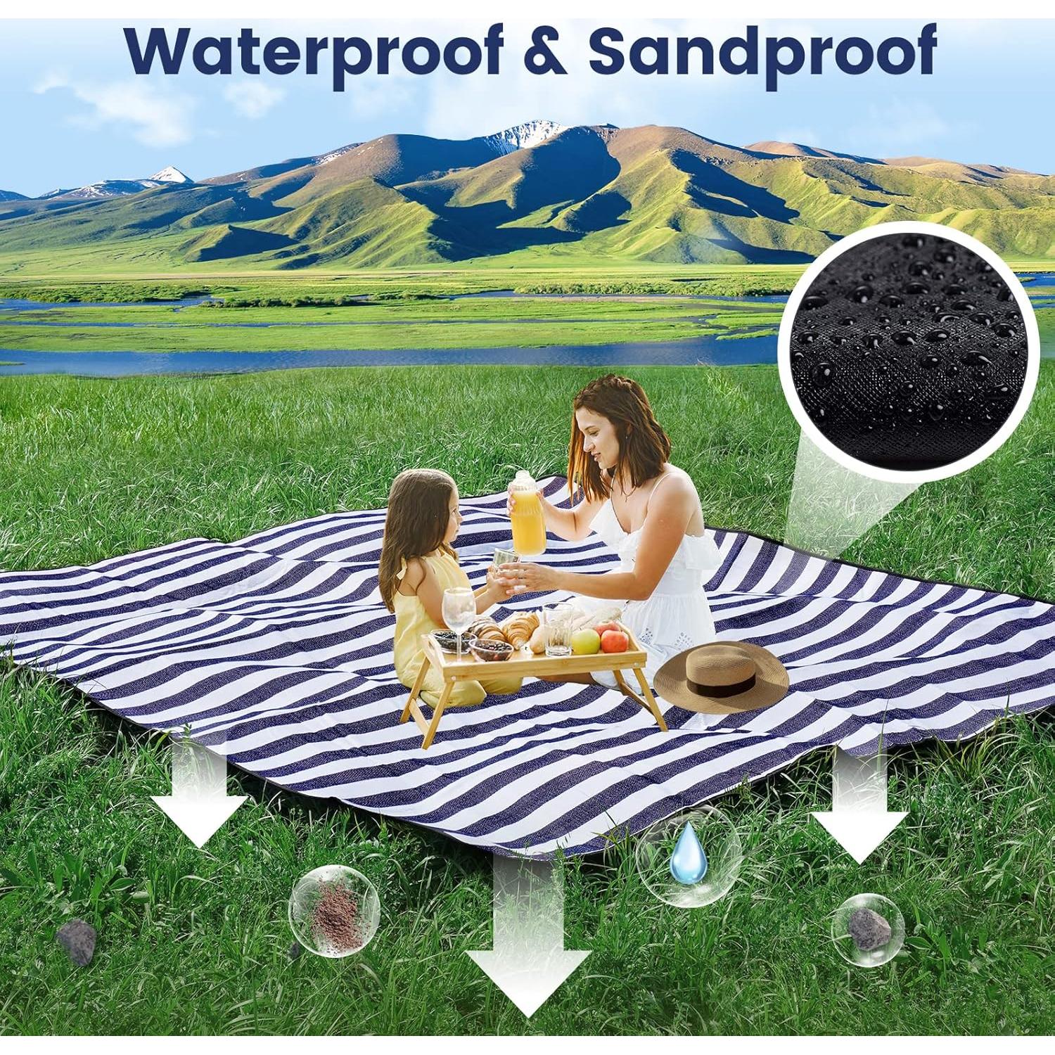 Manta de Picnic Sapsisel 200x200cm Impermeable y Plegable