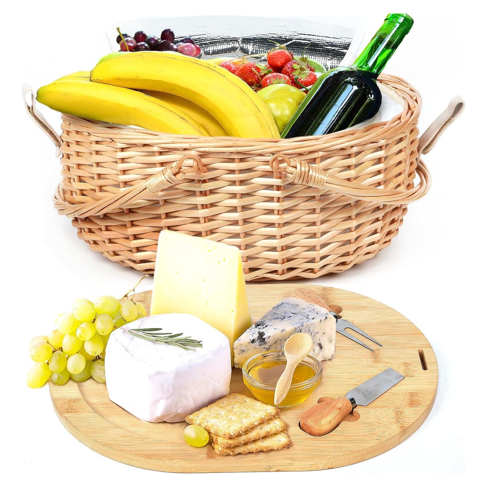 Cesta de Picnic HapTim 3 en 1 con Tabla y Manta 80x80cm