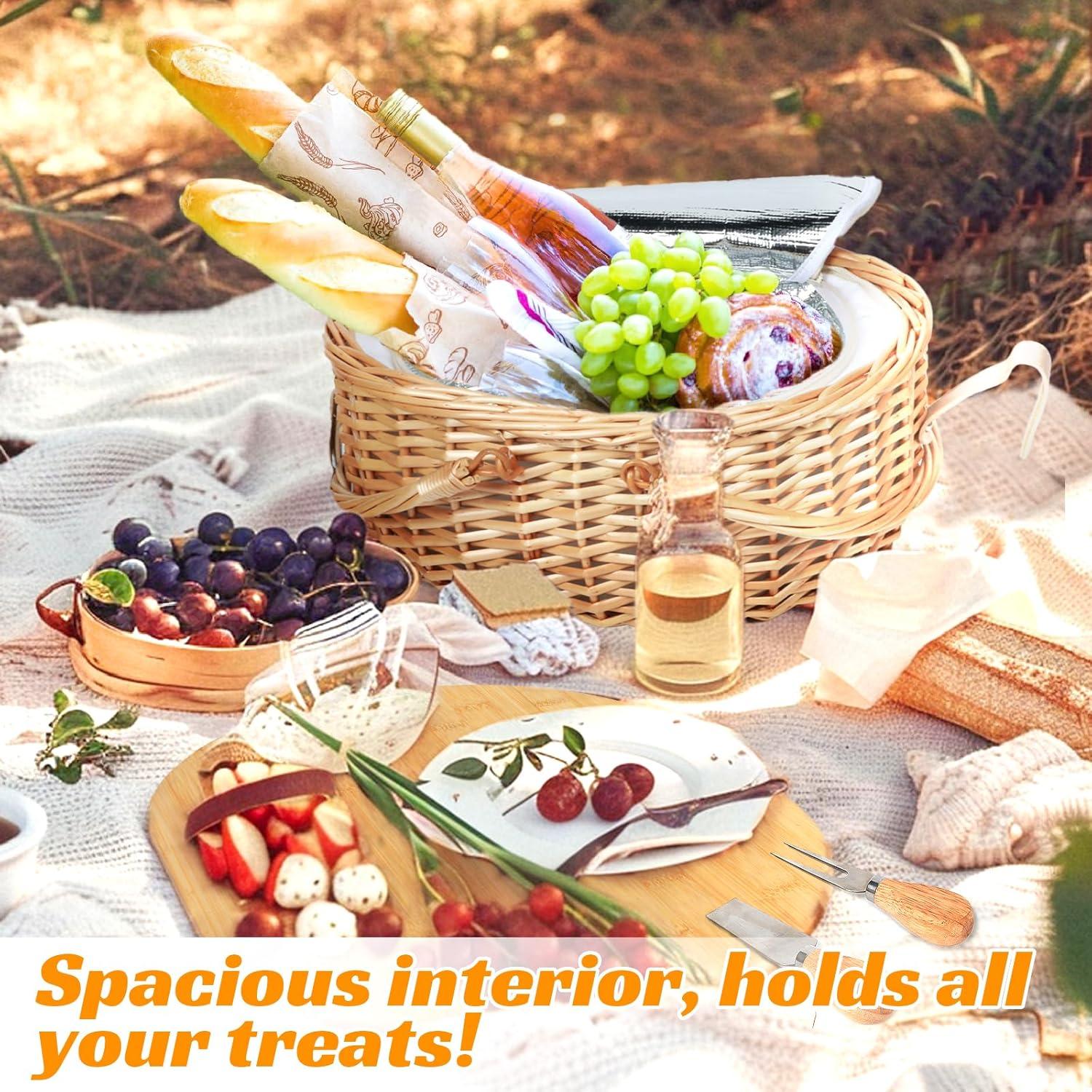 Cesta de Picnic HapTim 3 en 1 con Tabla y Manta 80x80cm