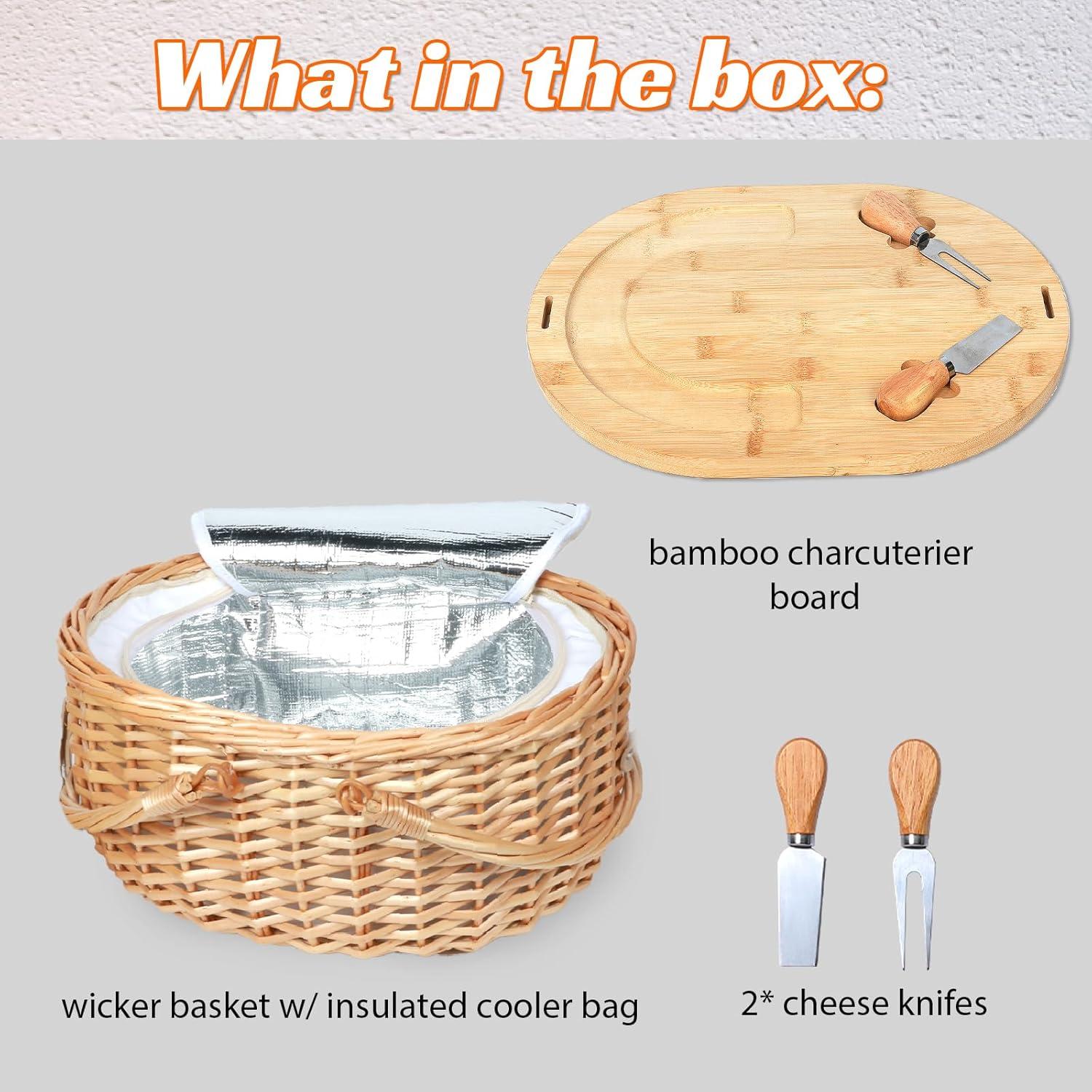 Cesta de Picnic HapTim 3 en 1 con Tabla y Manta 80x80cm