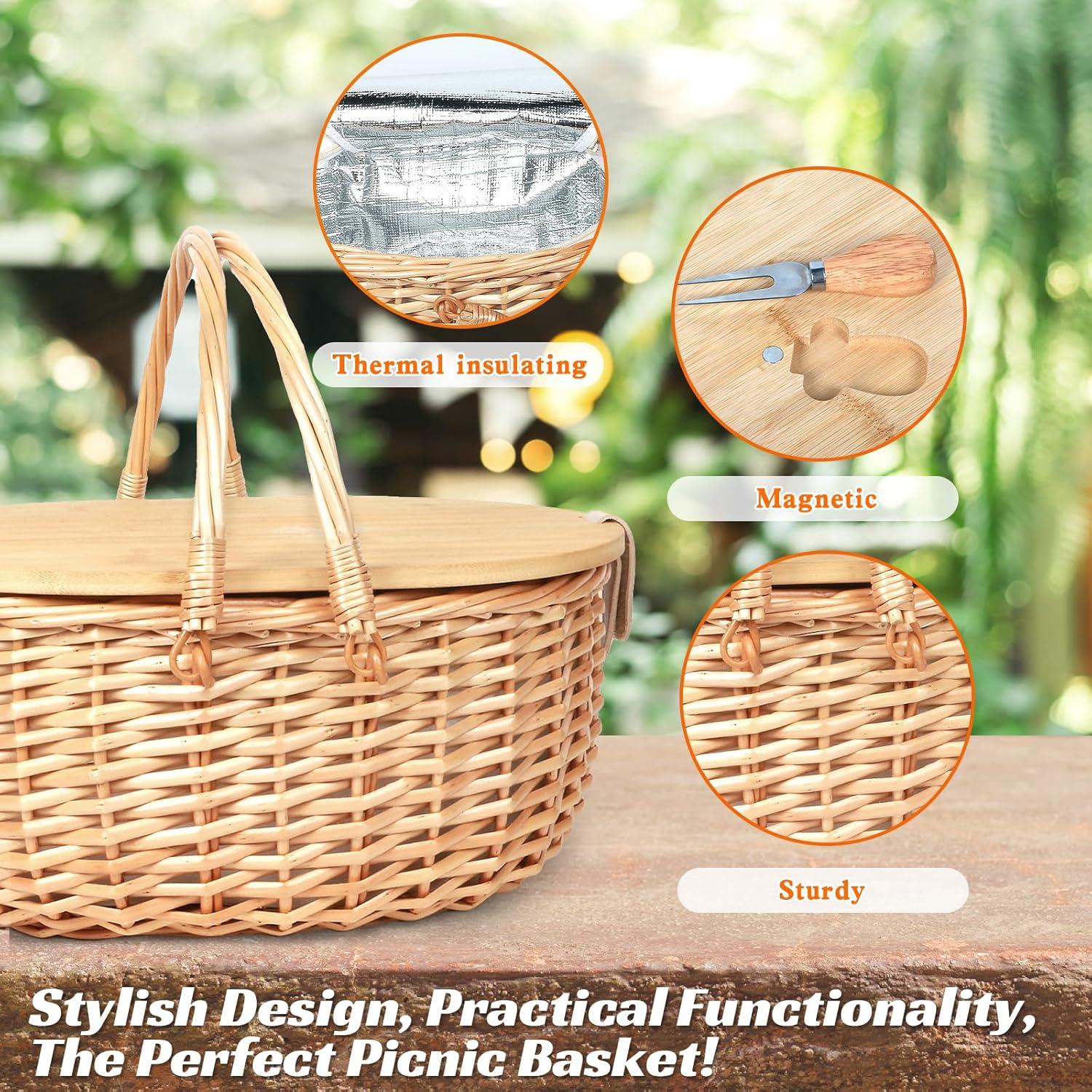 Cesta de Picnic HapTim 3 en 1 con Tabla y Manta 80x80cm