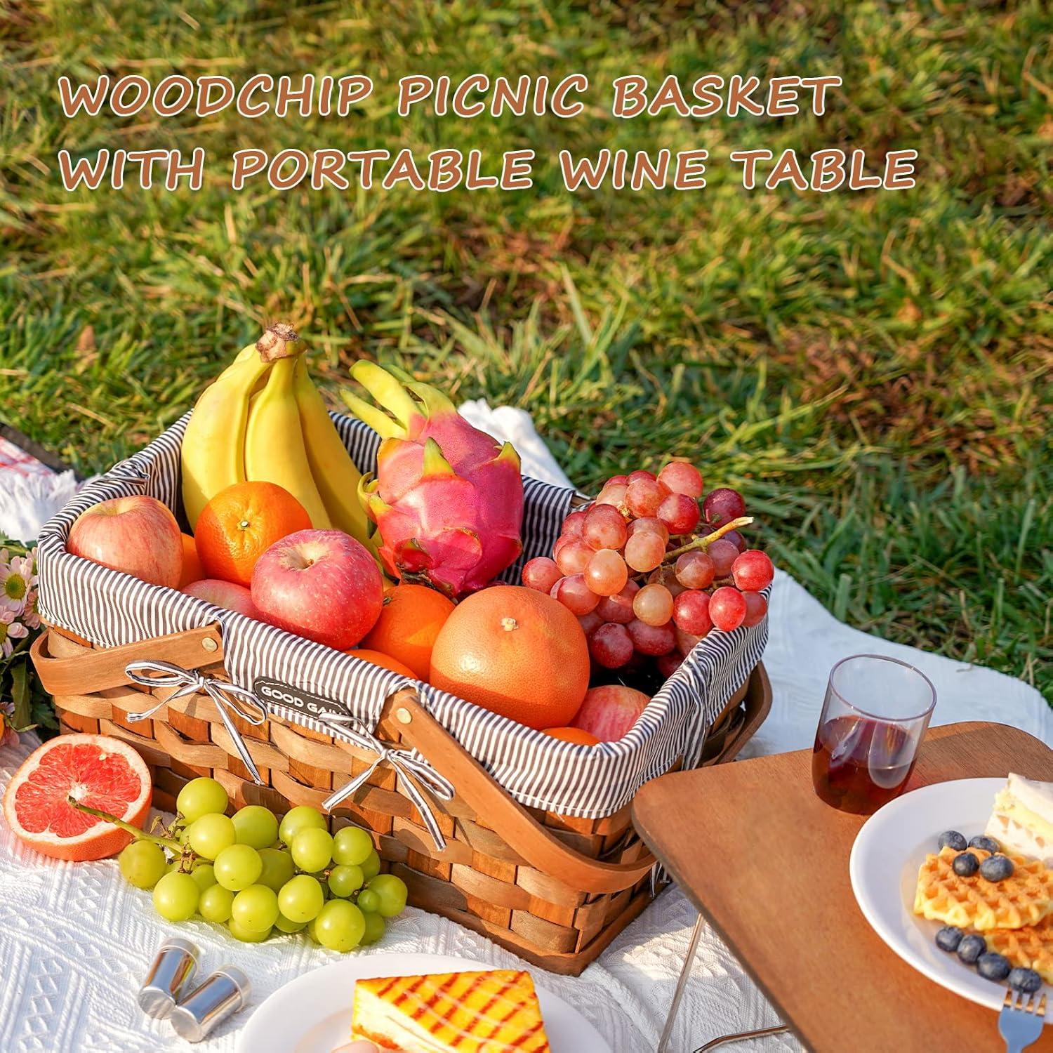 Cesta de Picnic G GOOD GAIN con Mesa de Vino Plegable 17.4L