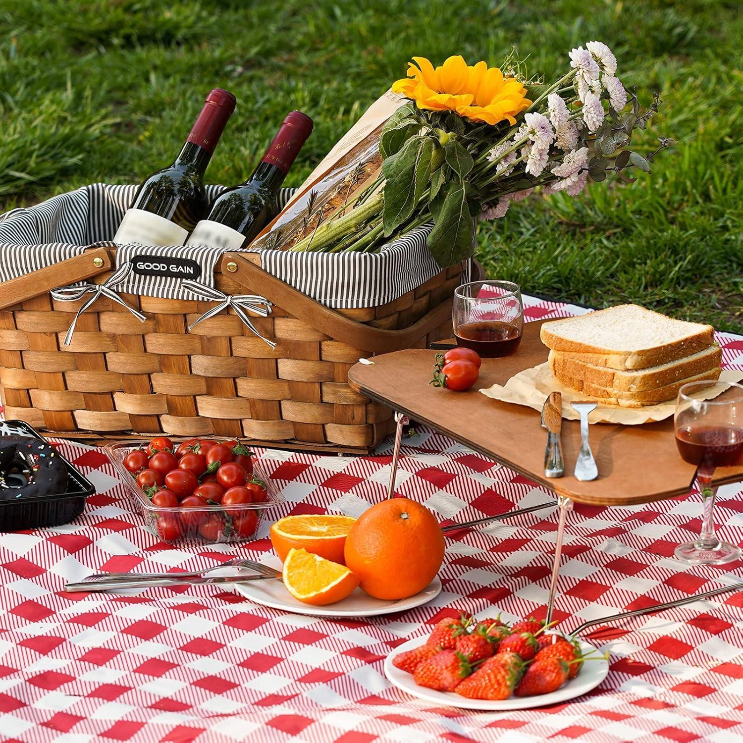 Cesta de Picnic G GOOD GAIN con Mesa de Vino Plegable 17.4L