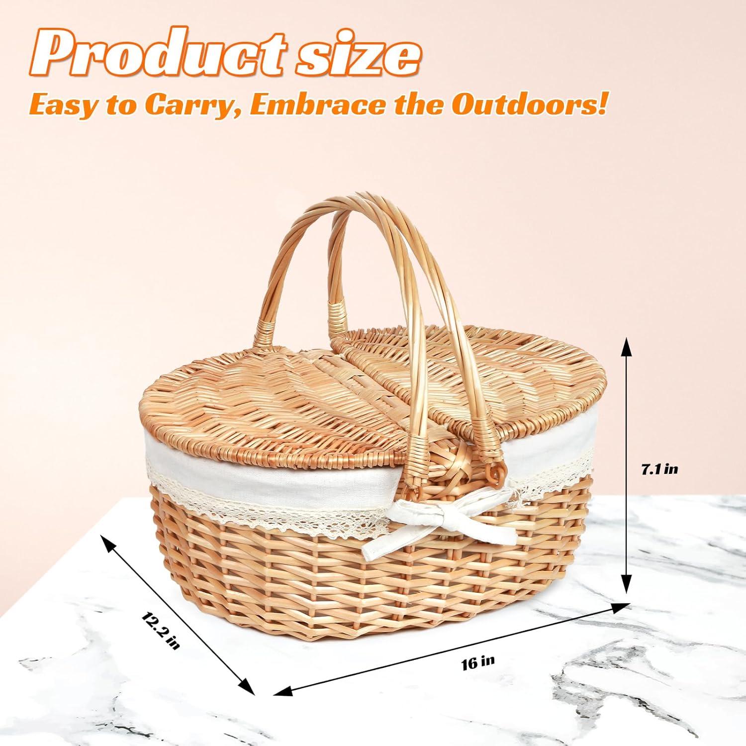 Cesta de Picnic Hap Tim Rectangular con Tapa 40.6x31cm