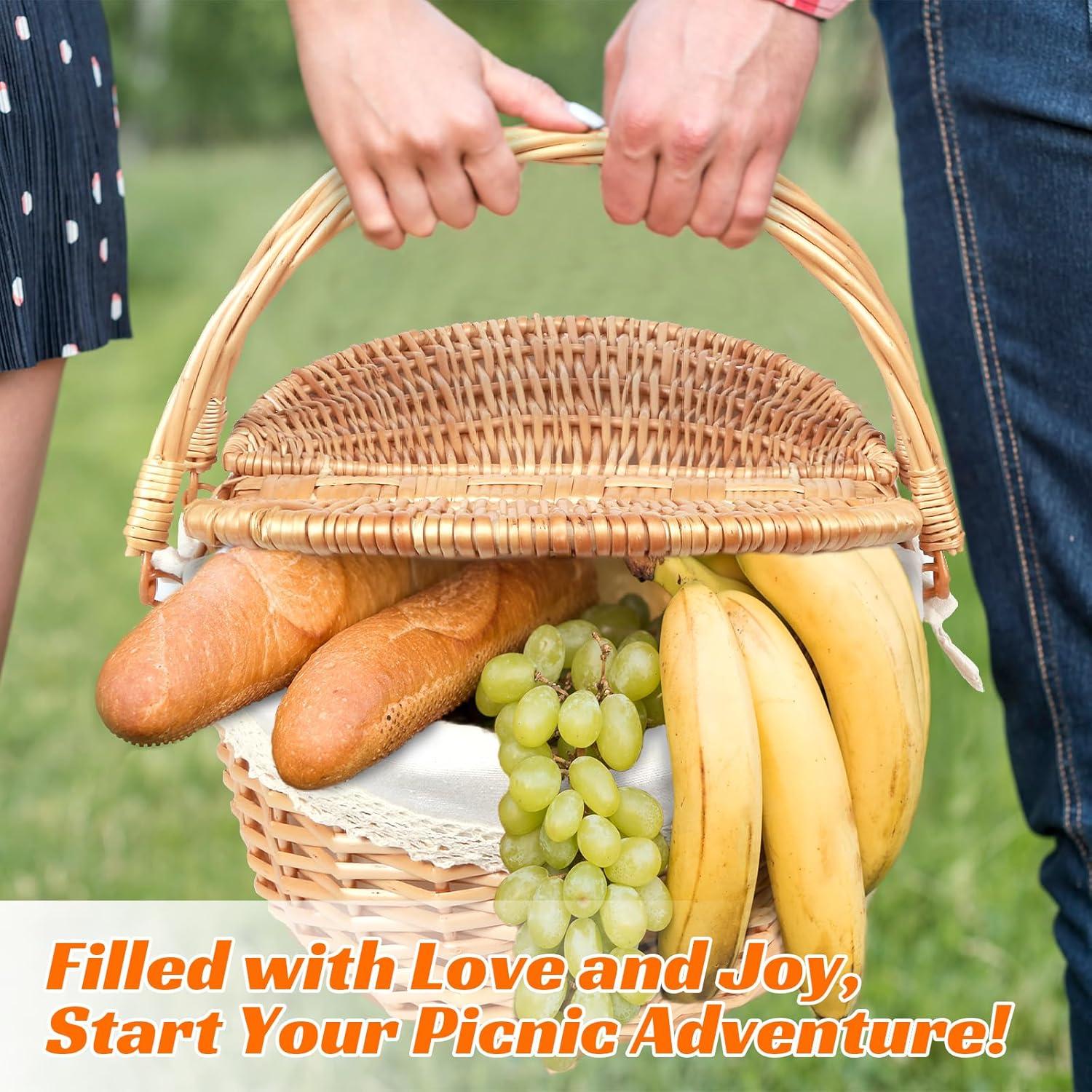 Cesta de Picnic Hap Tim Rectangular con Tapa 40.6x31cm