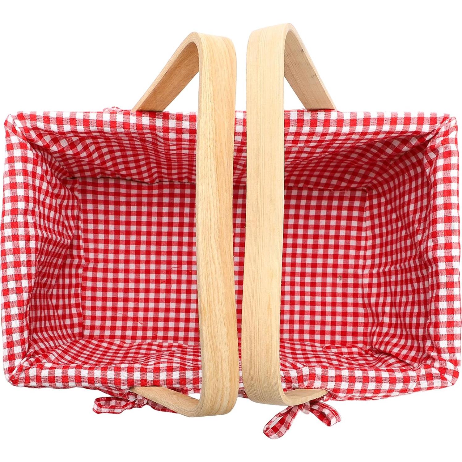 Canasta de Picnic Pequeña Yesland con Forro Rojo y Blanco