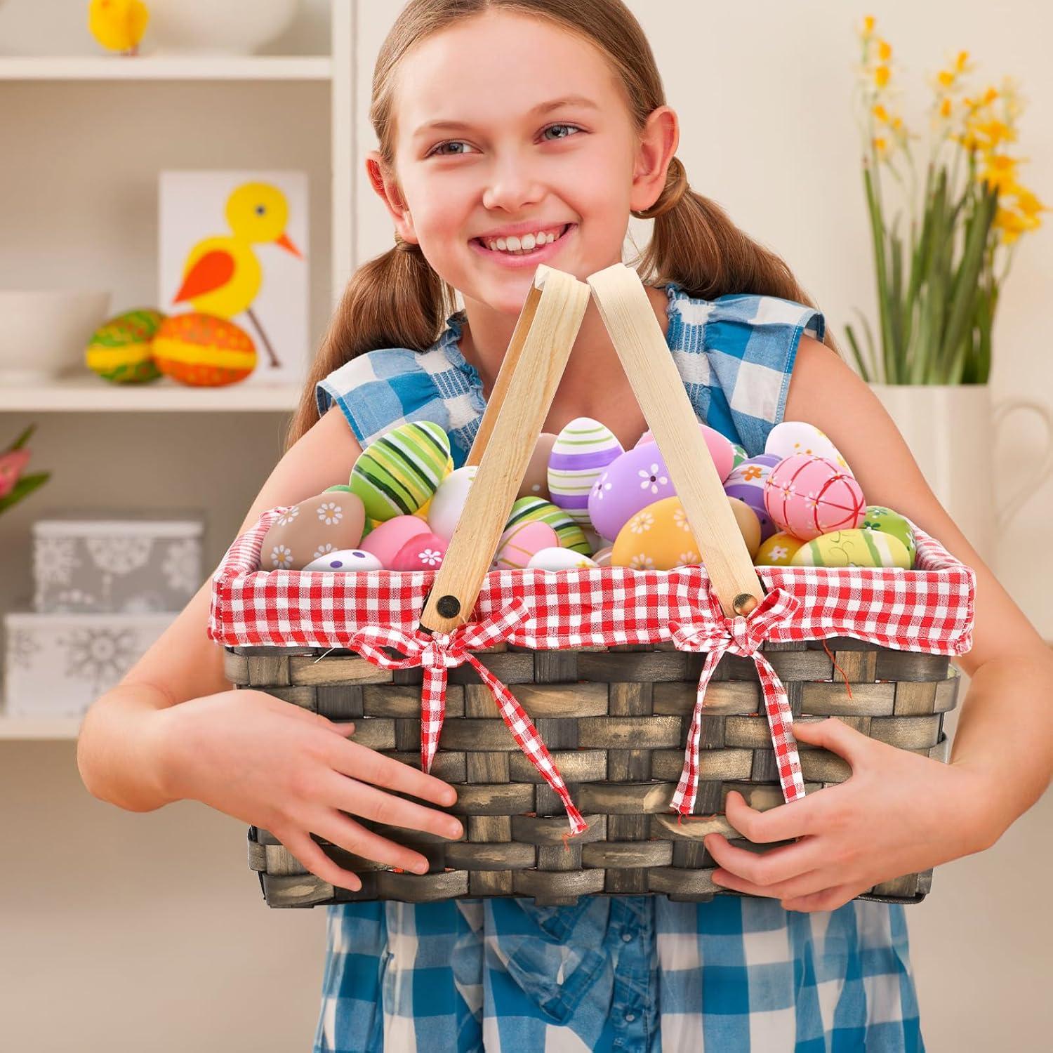 Canasta de Picnic Pequeña Yesland con Forro Rojo y Blanco