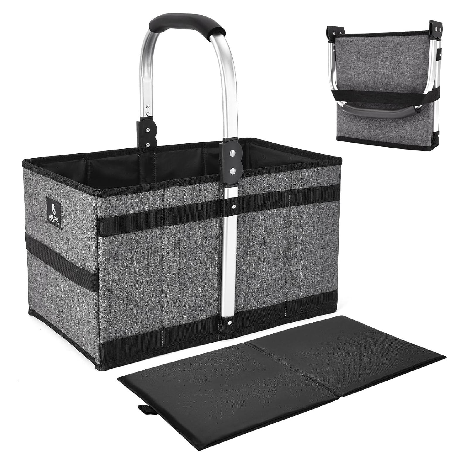 Cesta Plegable ALLCAMP 27L Gris - Compacta y Multiuso