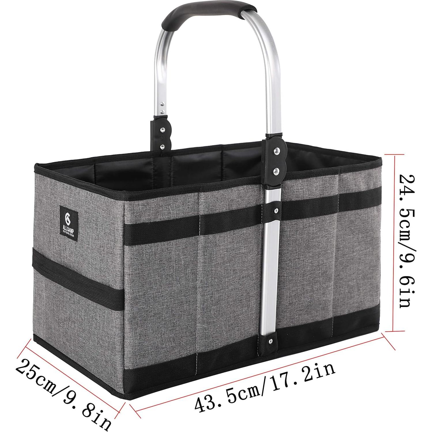 Cesta Plegable ALLCAMP 27L Gris - Compacta y Multiuso