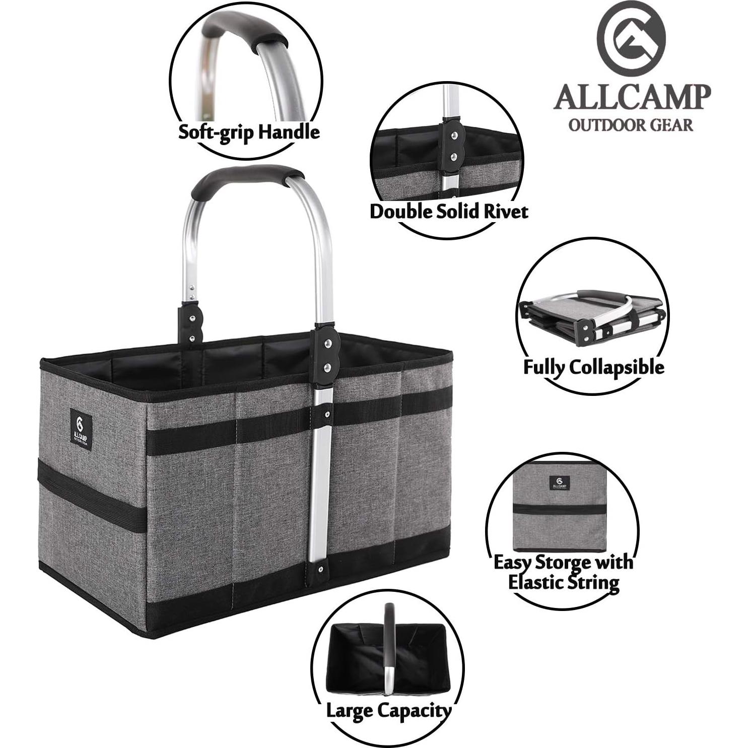 Cesta Plegable ALLCAMP 27L Gris - Compacta y Multiuso