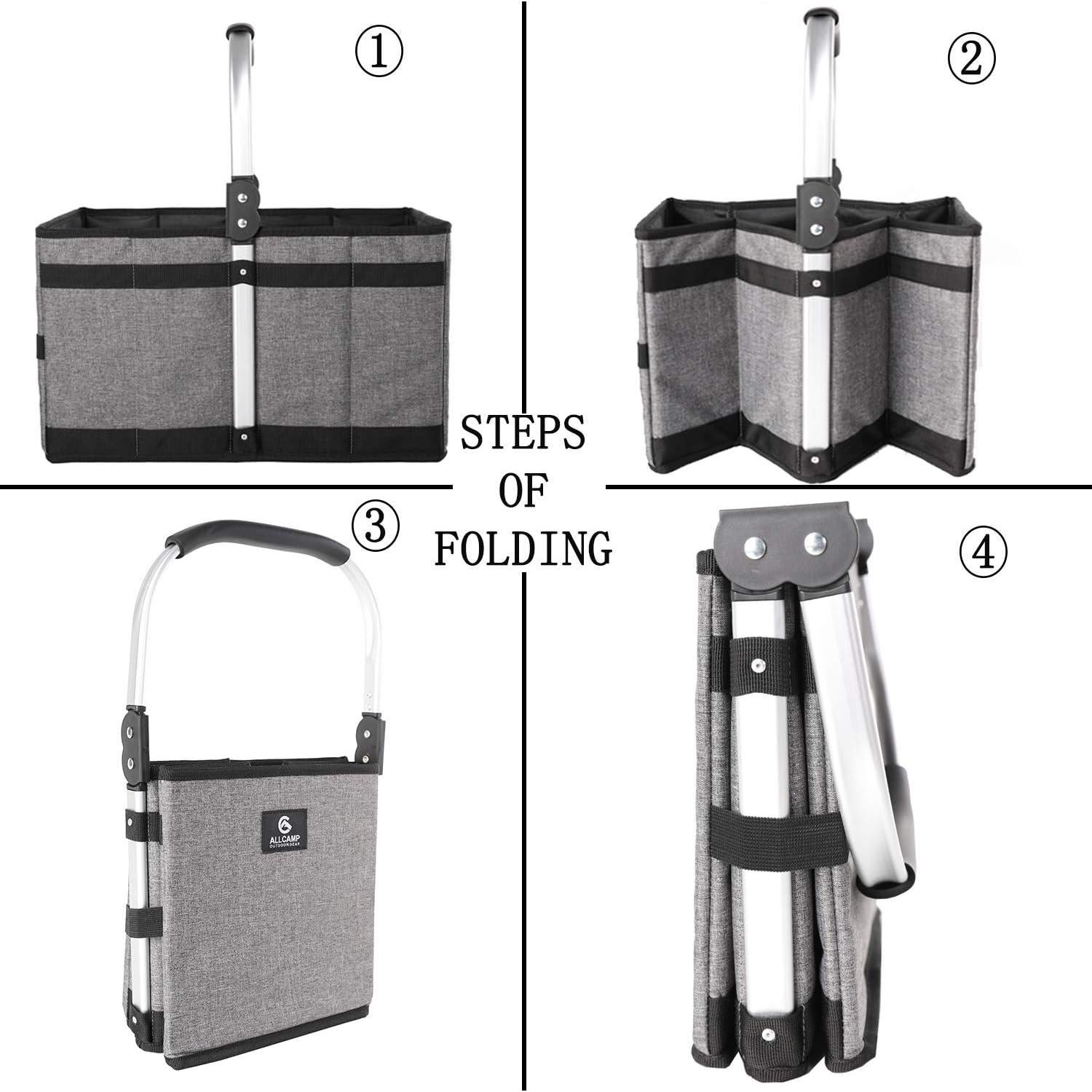 Cesta Plegable ALLCAMP 27L Gris - Compacta y Multiuso