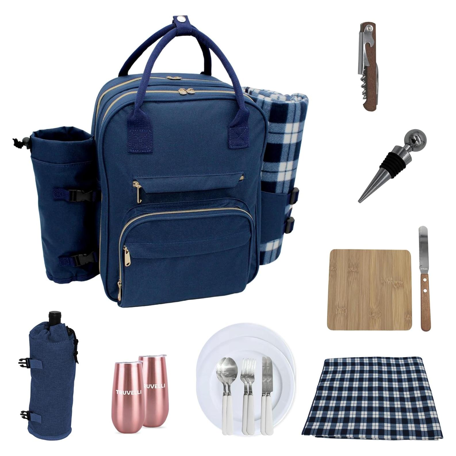 Mochila de Picnic Truvelli Azul para 2 Personas con Manta