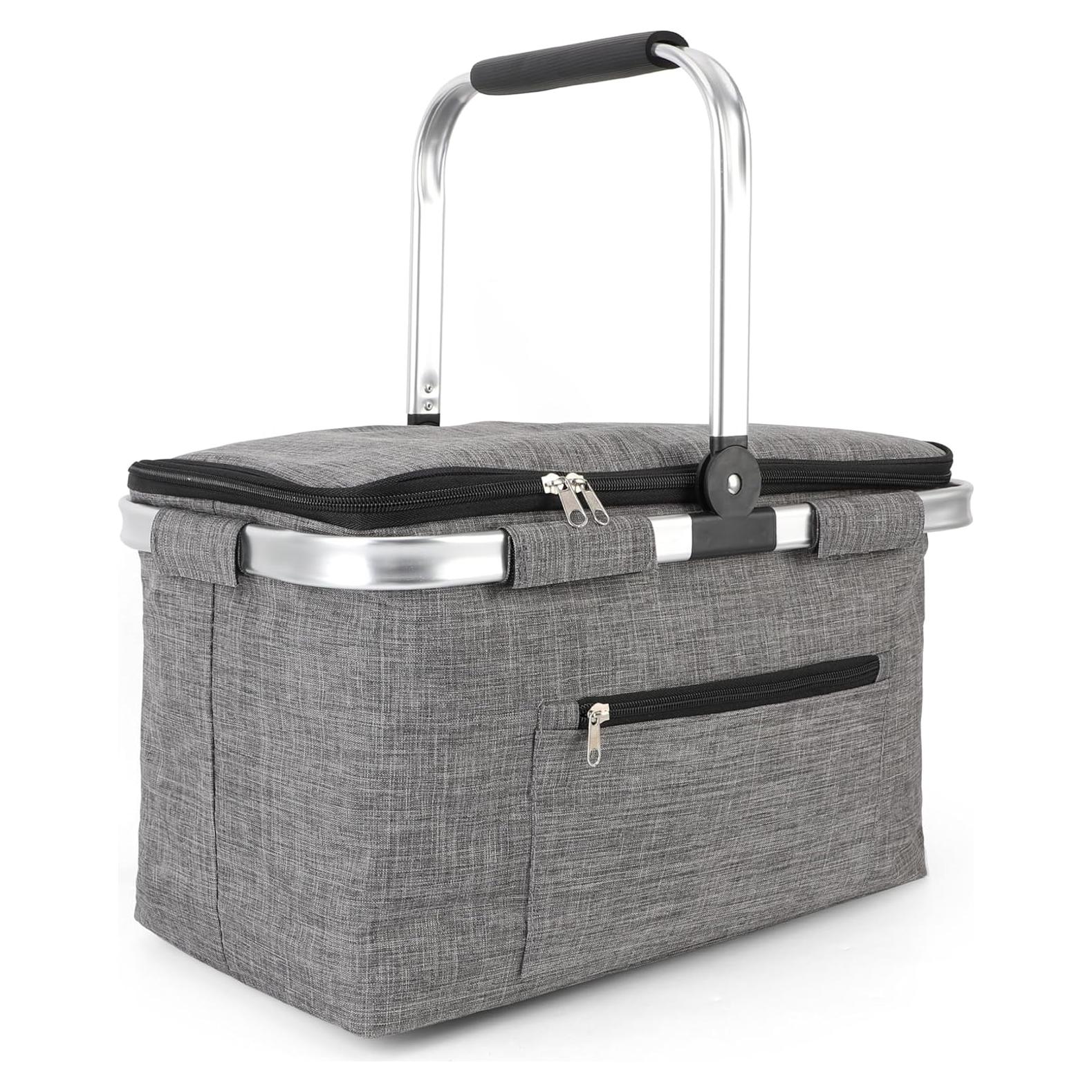 Canasta de Picnic Aislada MEKOTRIN 45x26x25 cm Gris