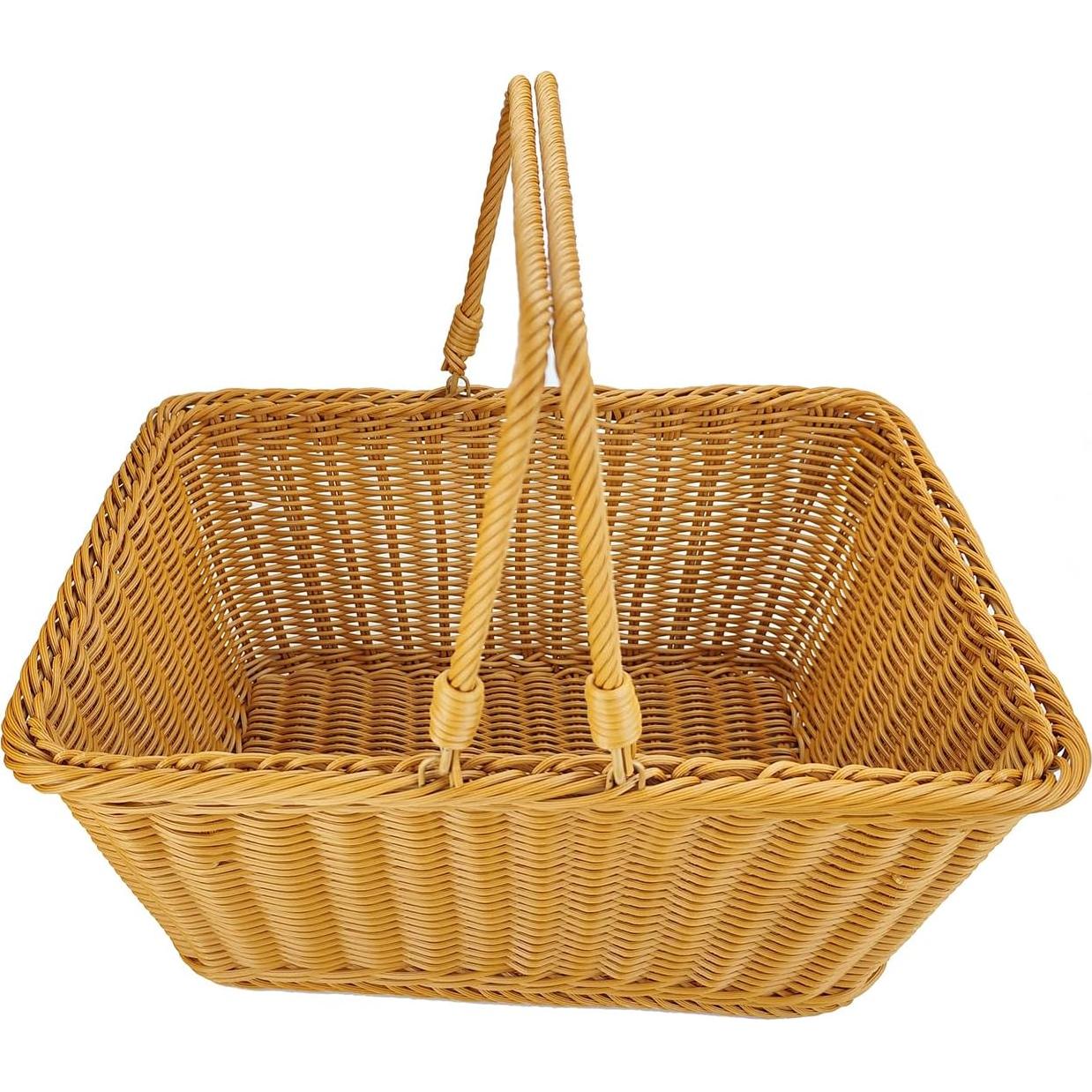 Cesta de Almacenamiento de Mimbre ANRUIDE 40.64x30.48 cm Marrón