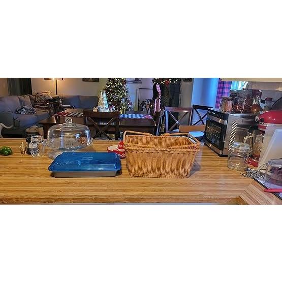 Cesta de Almacenamiento de Mimbre ANRUIDE 40.64x30.48 cm Marrón