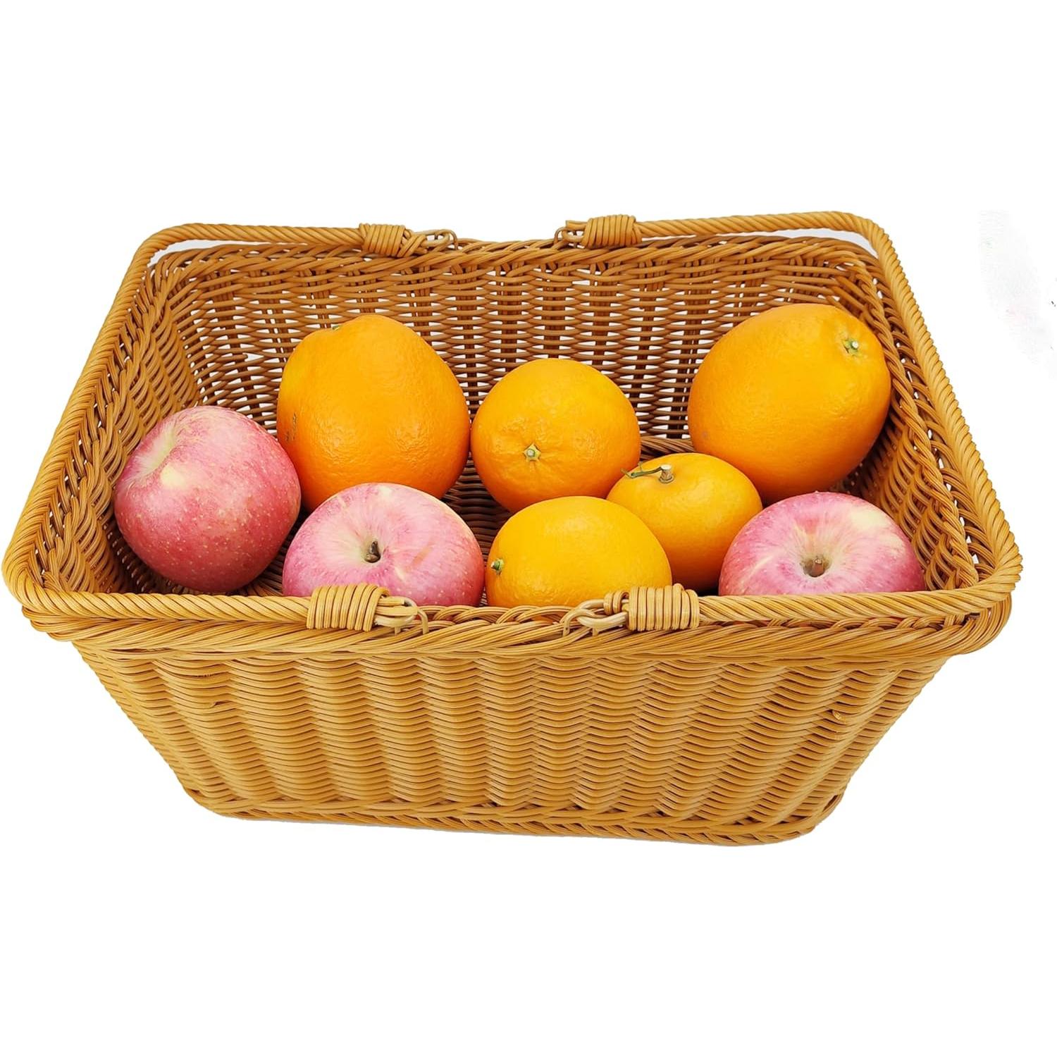 Cesta de Almacenamiento de Mimbre ANRUIDE 40.64x30.48 cm Marrón