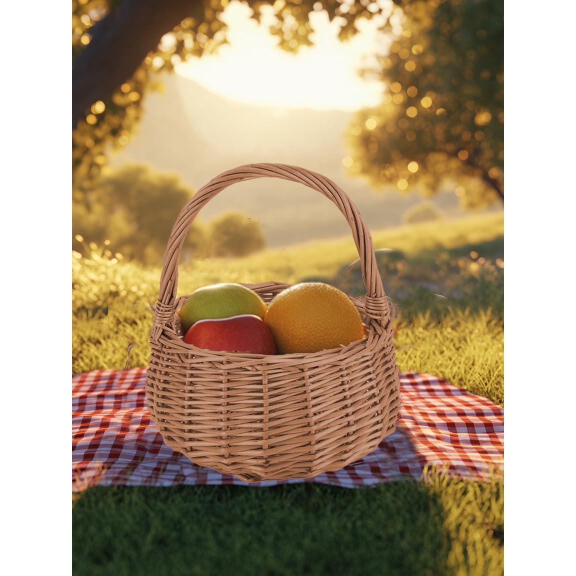 Cesta de Mimbre CARMELIT 18x21 cm para Picnic y Bodas