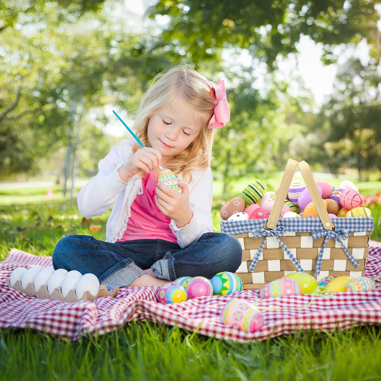 Cestas de Picnic YIMITEE - 2 Piezas Tejidas a Mano 34x22cm