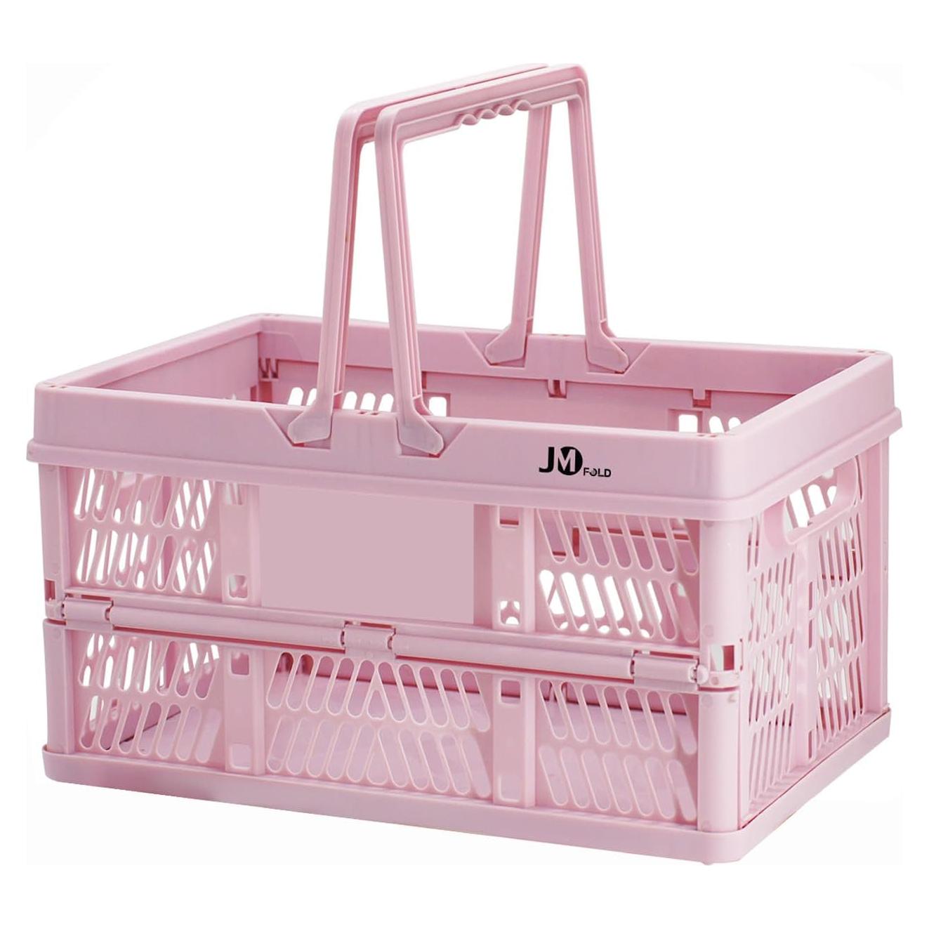 Cesta de Compras Plegable JMFOLD 20L Rosa Ergonómica