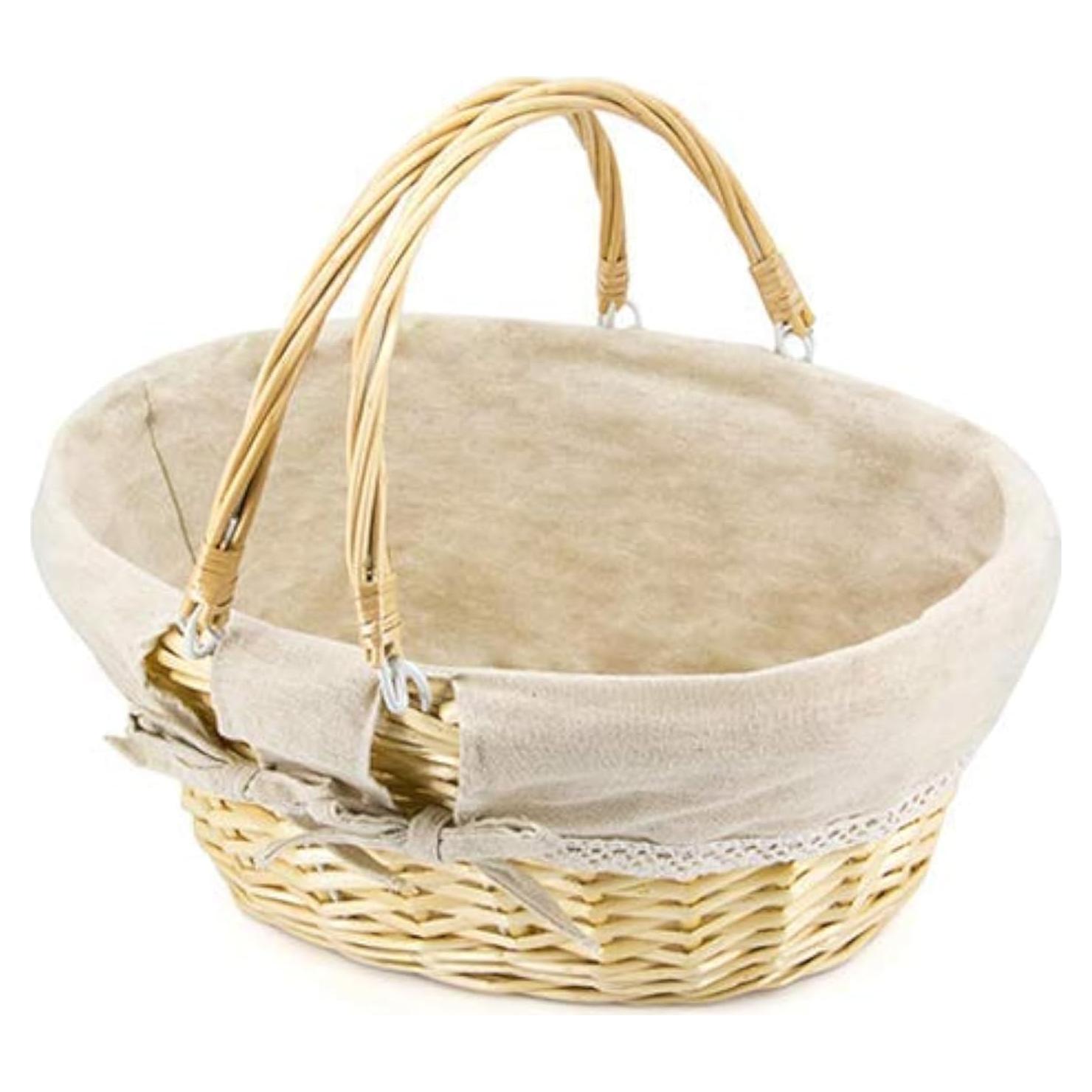 Cesta de Mimbre UJoylify Ovalada Grande 15.5L Natural
