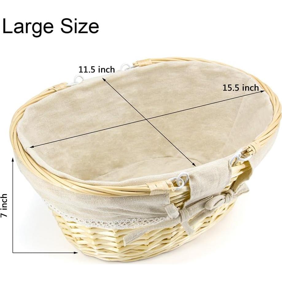 Cesta de Mimbre UJoylify Ovalada Grande 15.5L Natural