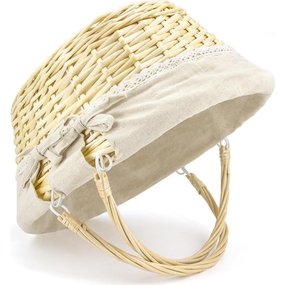 Cesta de Mimbre UJoylify Ovalada Grande 15.5L Natural