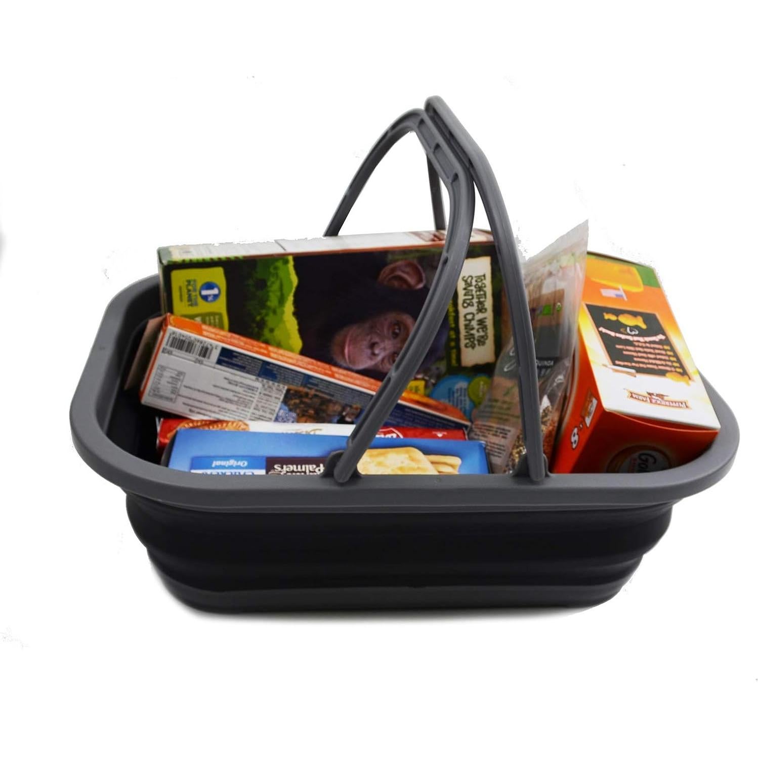 Cubo Plegable SAMMART 12L Gris/Negro - Canasta Portátil