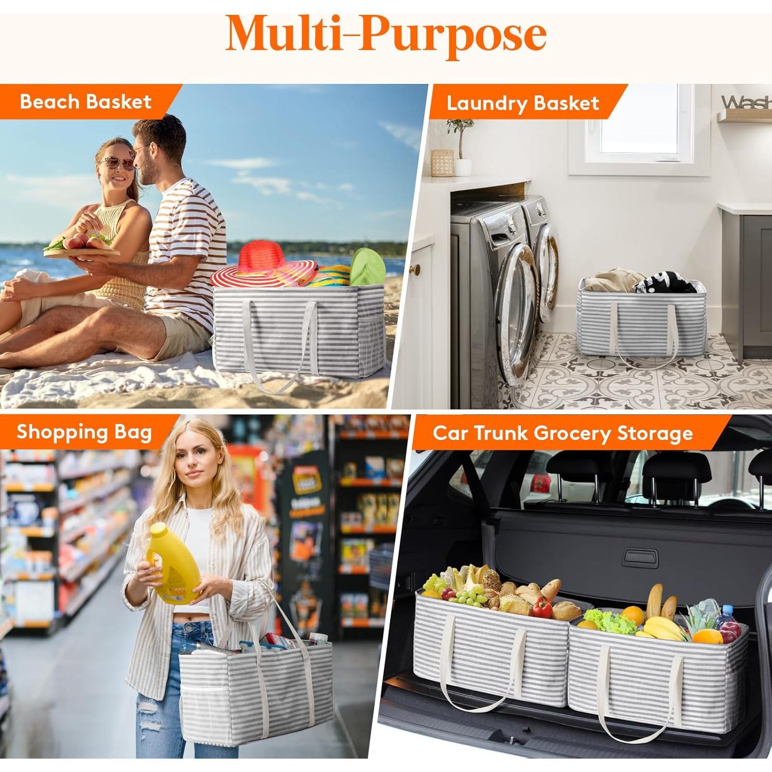 Bolsa Tote Extra Grande Lifewit Gris 46L Plegable Impermeable