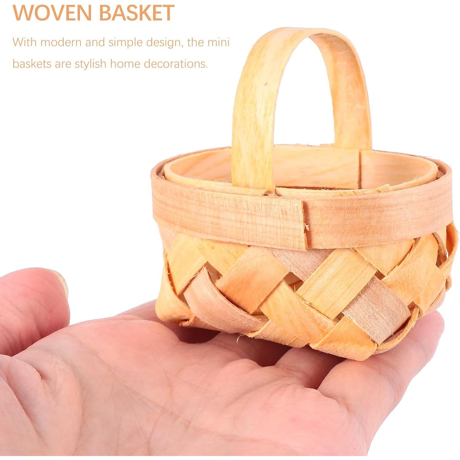 12 Mini Cestas de Madera YARNOW para Decoración y Manualidades