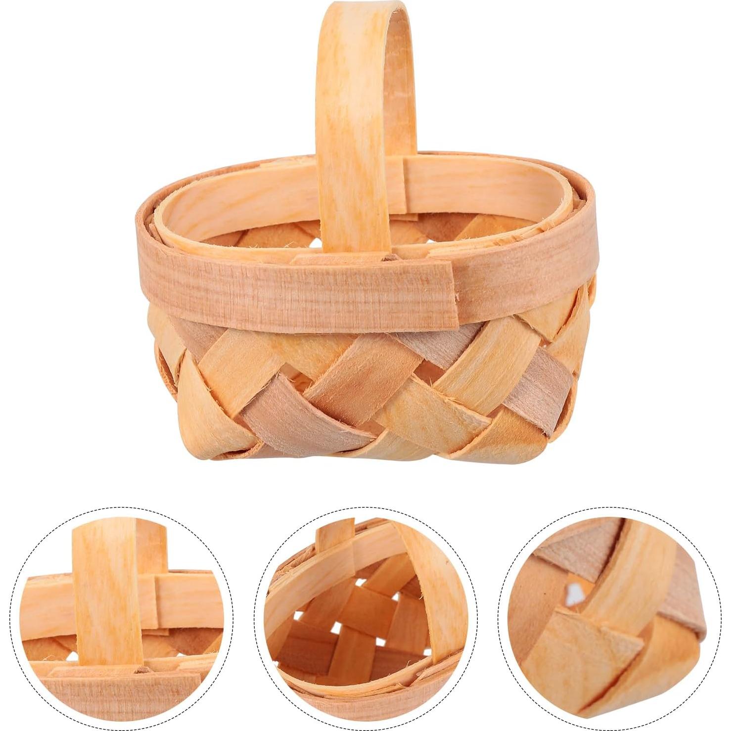 12 Mini Cestas de Madera YARNOW para Decoración y Manualidades