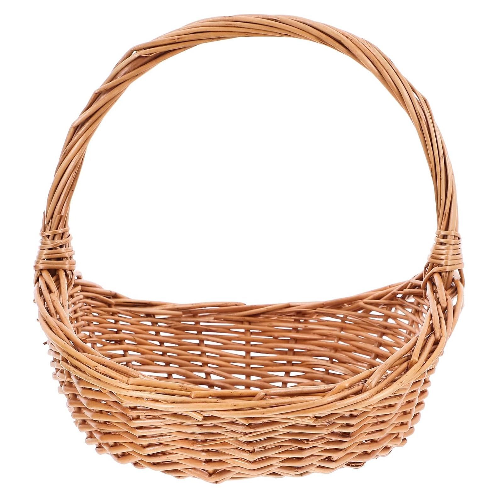Cesta de Mimbre Toddmomy 22x18cm para Picnic y Almacenamiento