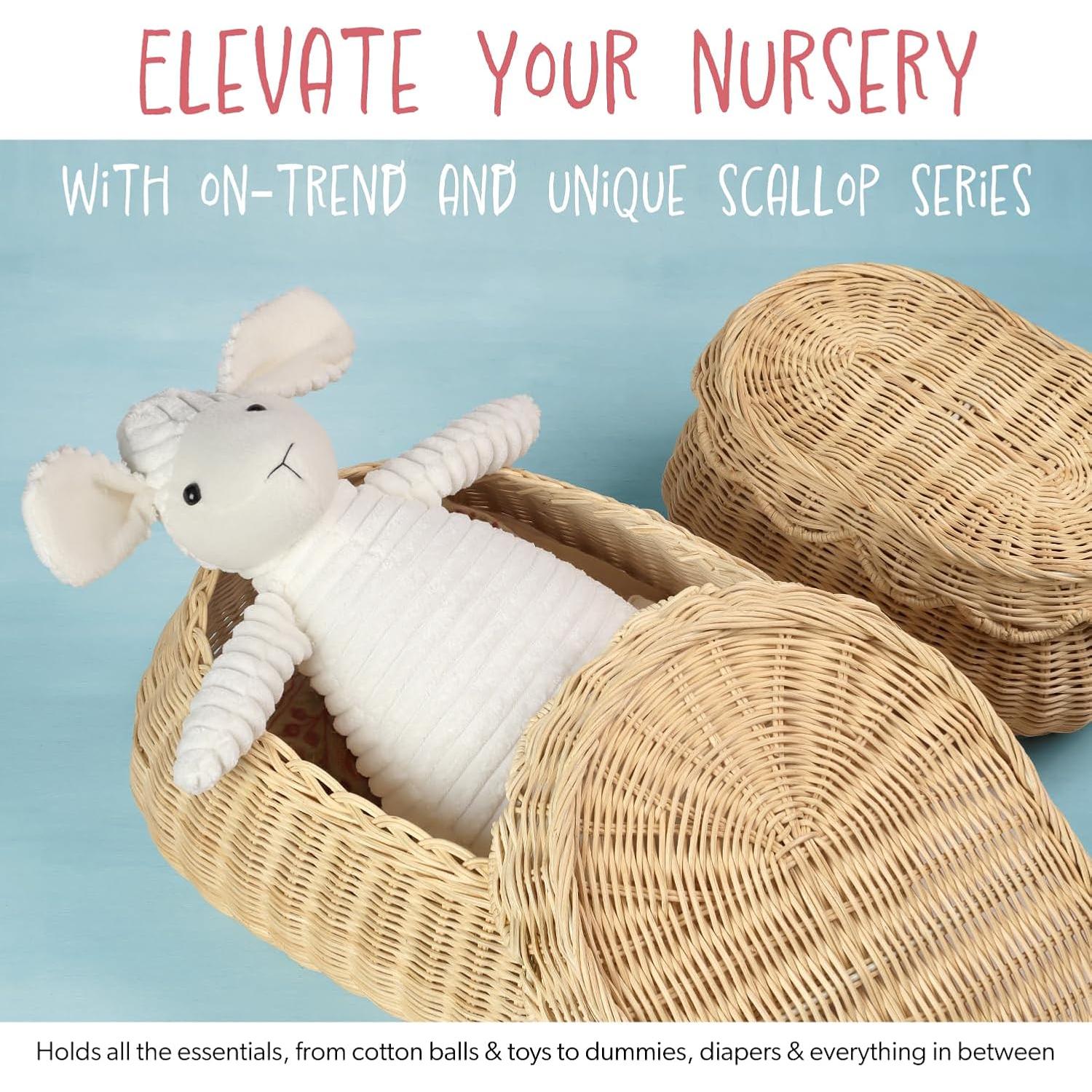 Cestas de Ratan Tejidas a Mano SIEUSALEVN 2 Pcs con Tapa