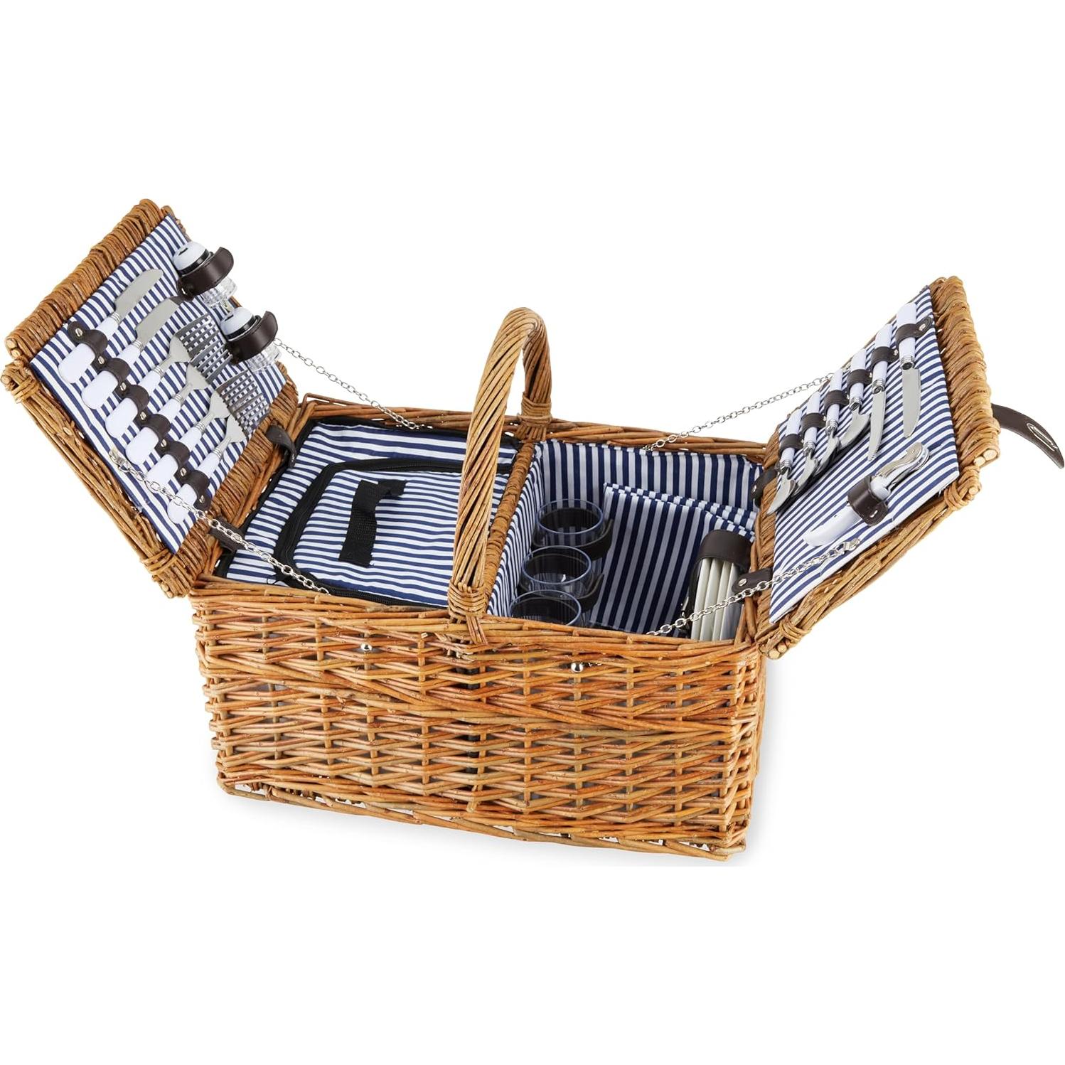 Cesta de Picnic Twine Cape Cod para 4 Personas con Vino