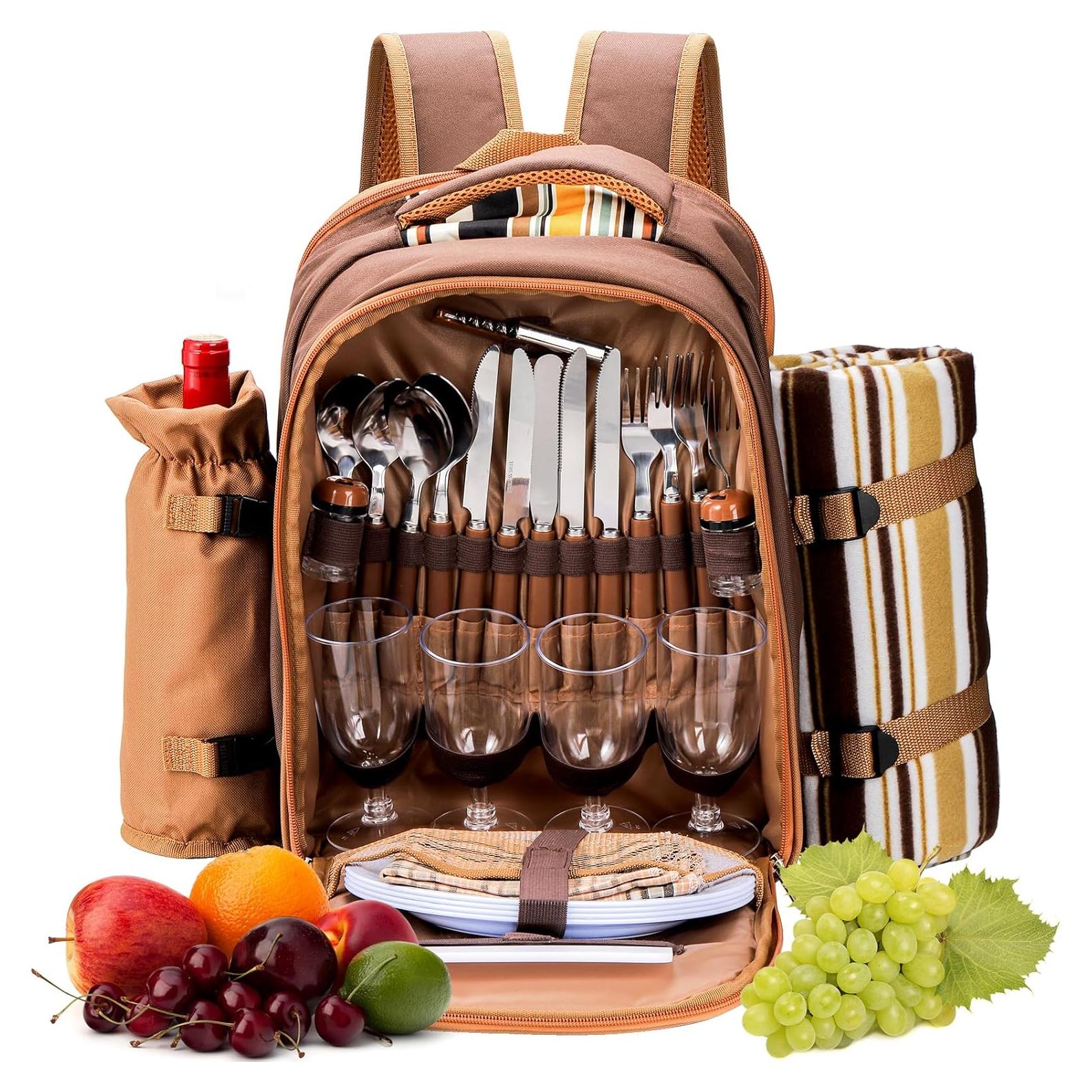 Mochila de Picnic Cididu para 4 Personas con Accesorios