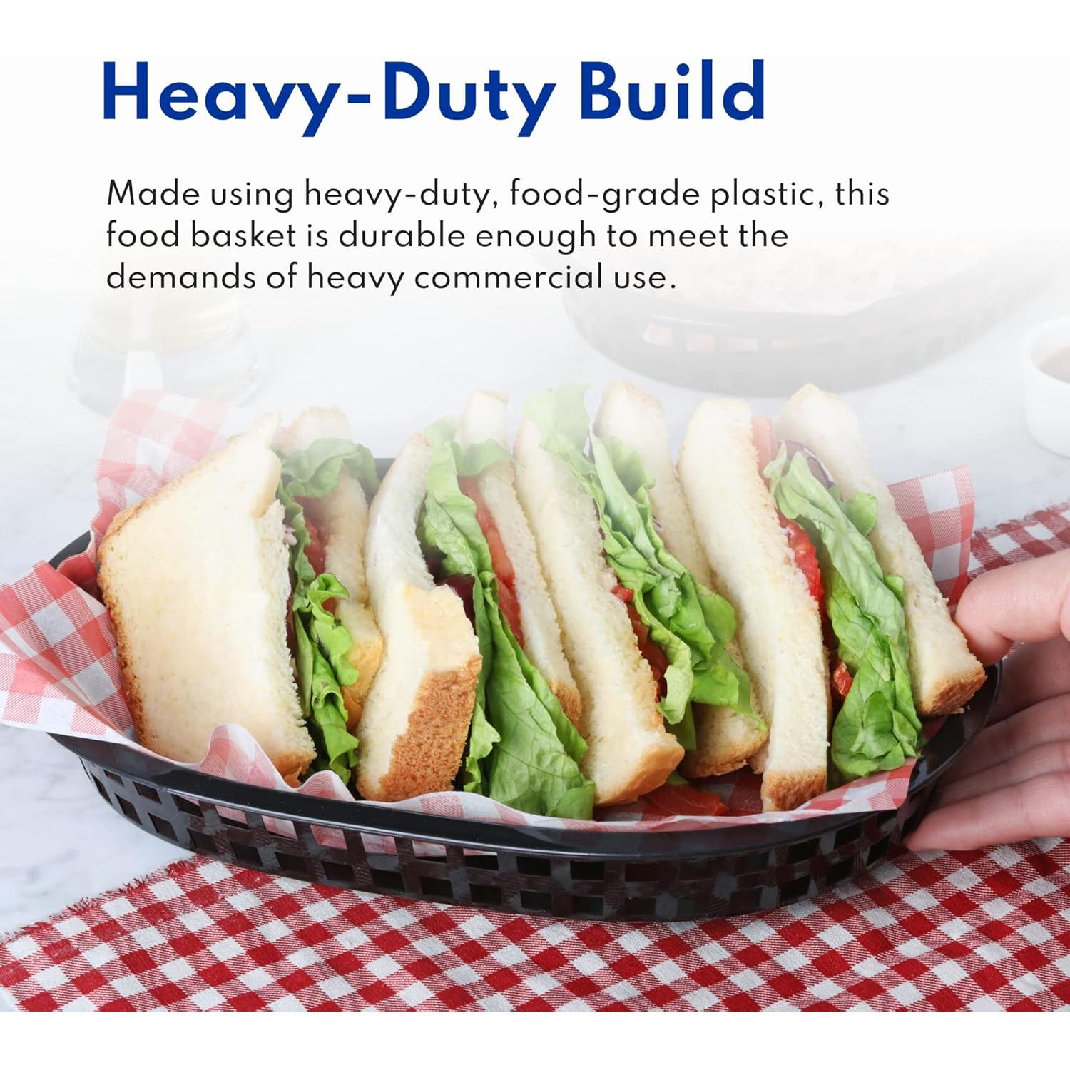 Cestas de Comida Rápida New Star Foodservice 44164, Juego de 12, Ovaladas 23.5x15.2 cm, Rojo