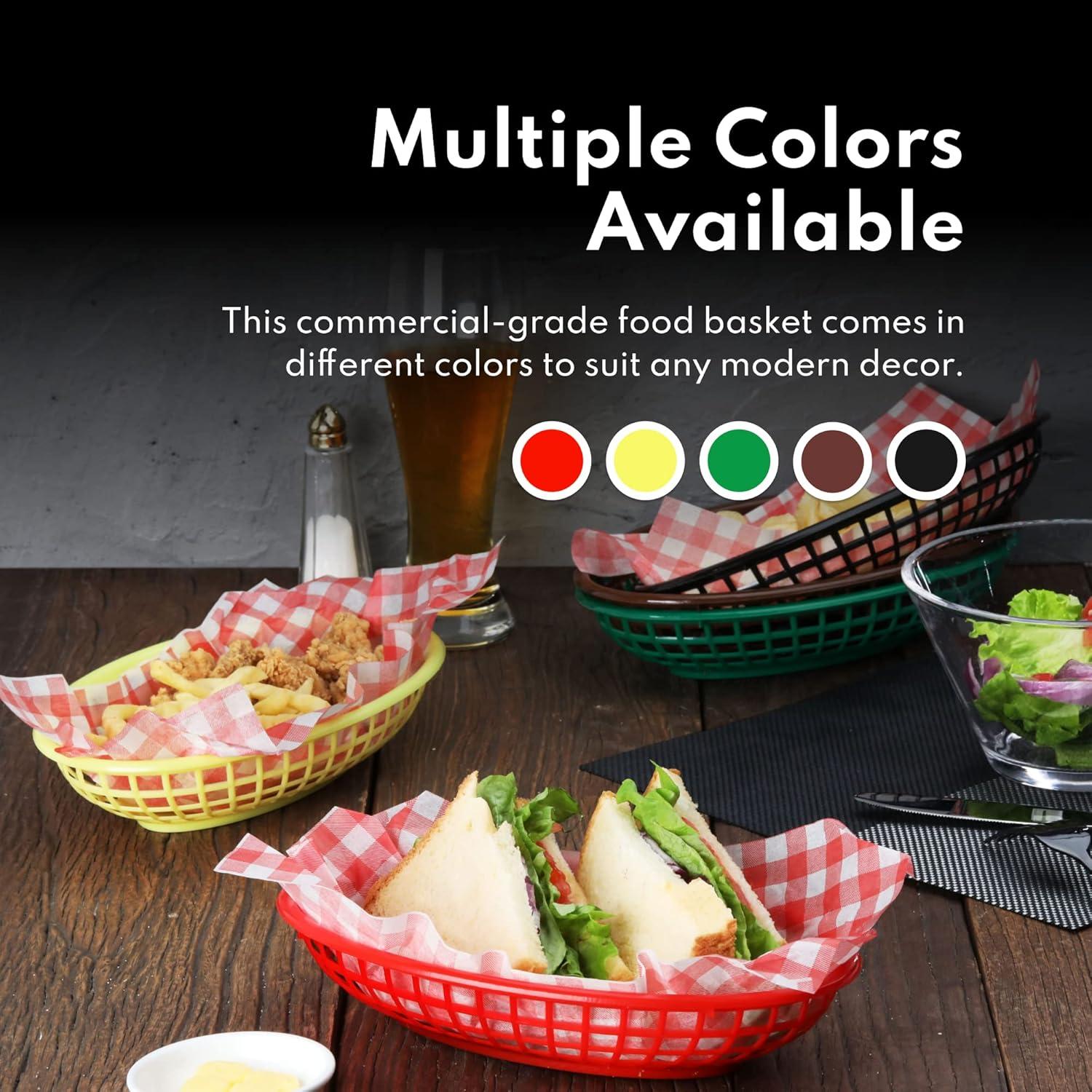 Cestas de Comida Rápida New Star Foodservice 44164, Juego de 12, Ovaladas 23.5x15.2 cm, Rojo