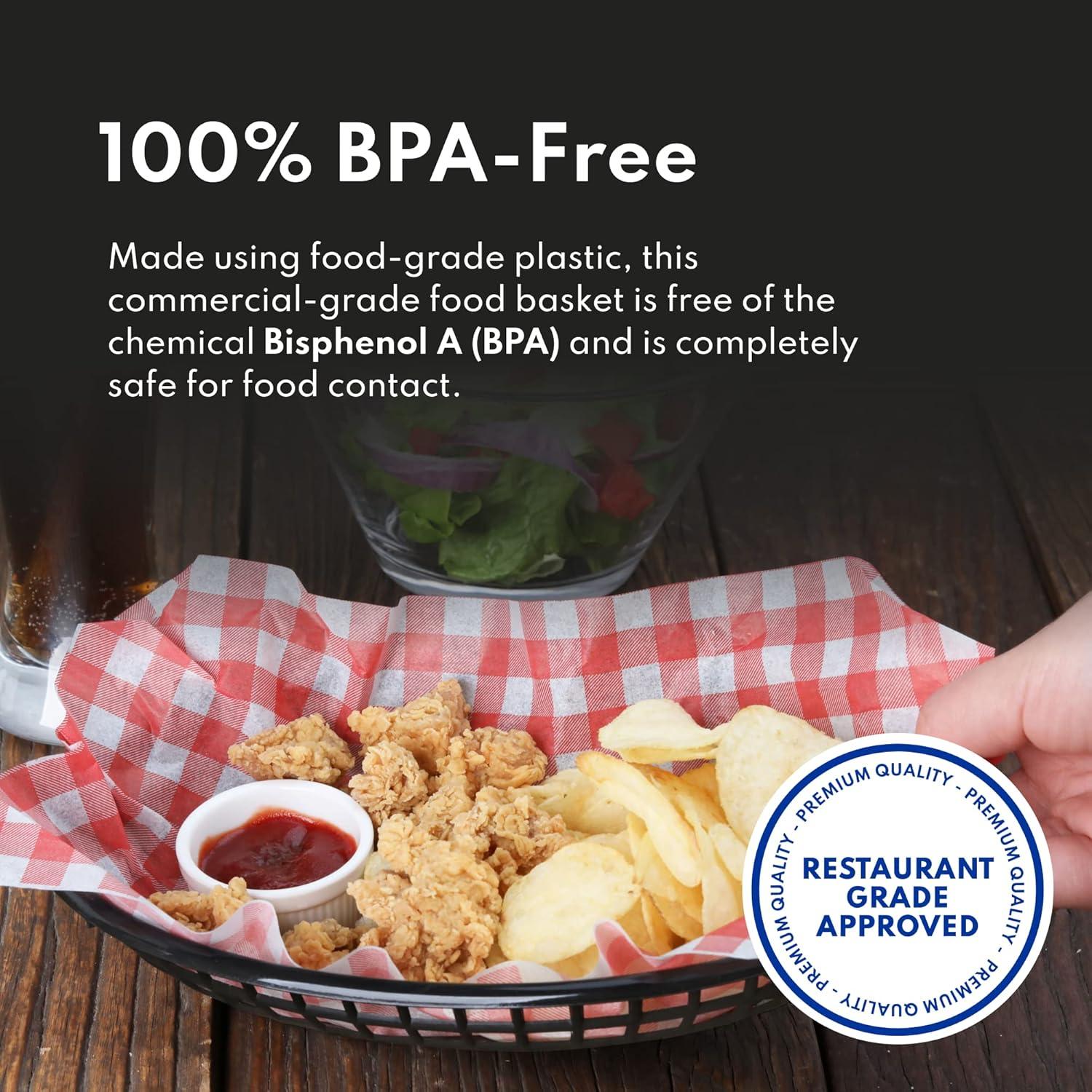 Cestas de Comida Rápida New Star Foodservice 44164, Juego de 12, Ovaladas 23.5x15.2 cm, Rojo