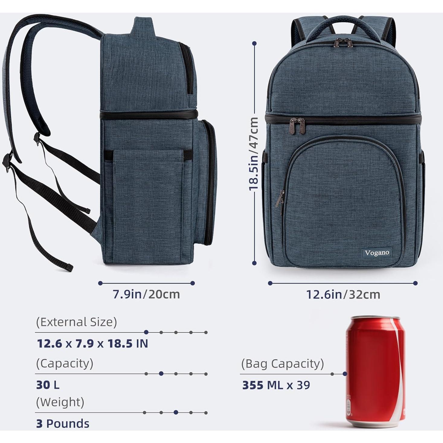 Mochila de Picnic Vogano Azul para 2 Personas con Accesorios