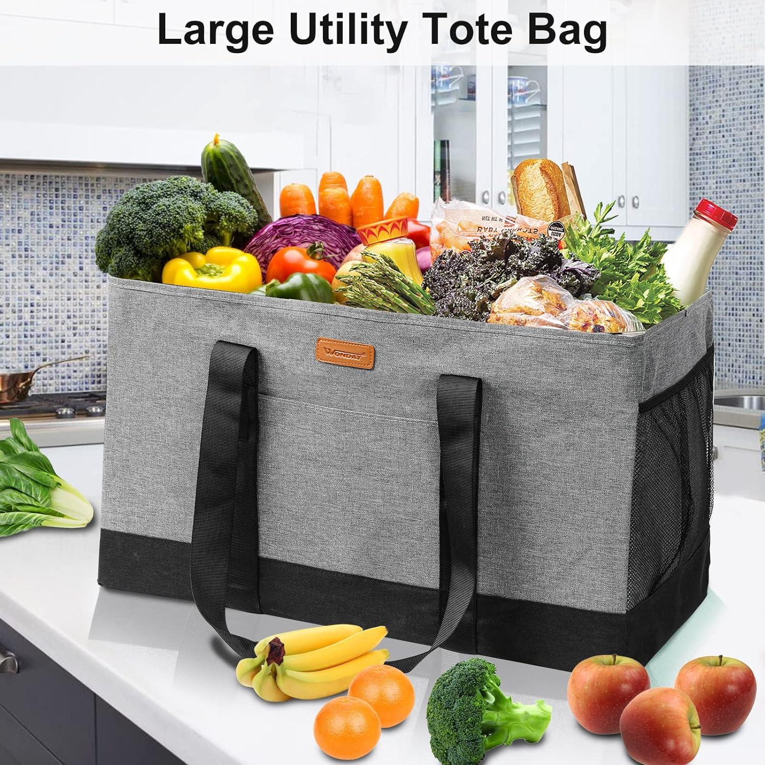 Bolsa de Compras Plegable WONDAY Extra Grande Gris 50lbs
