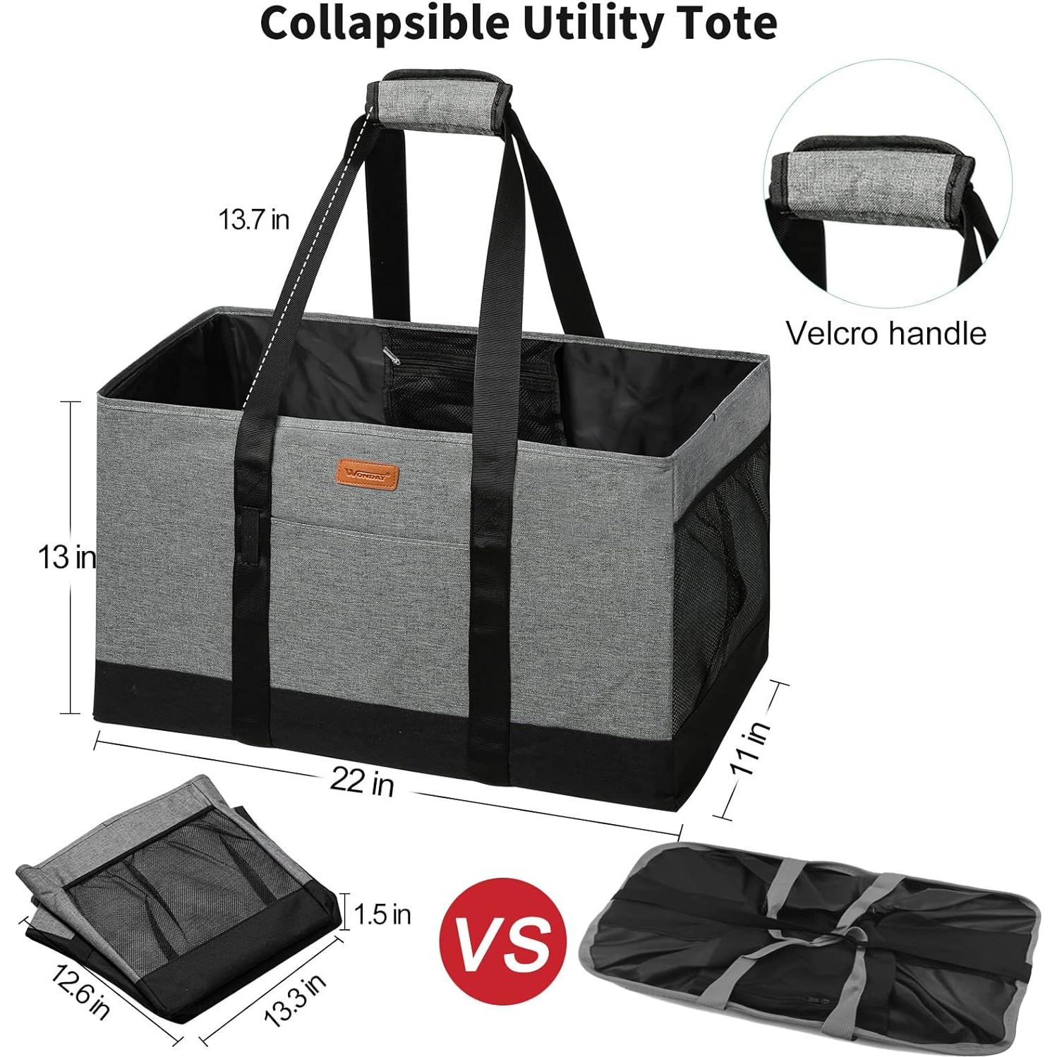 Bolsa de Compras Plegable WONDAY Extra Grande Gris 50lbs